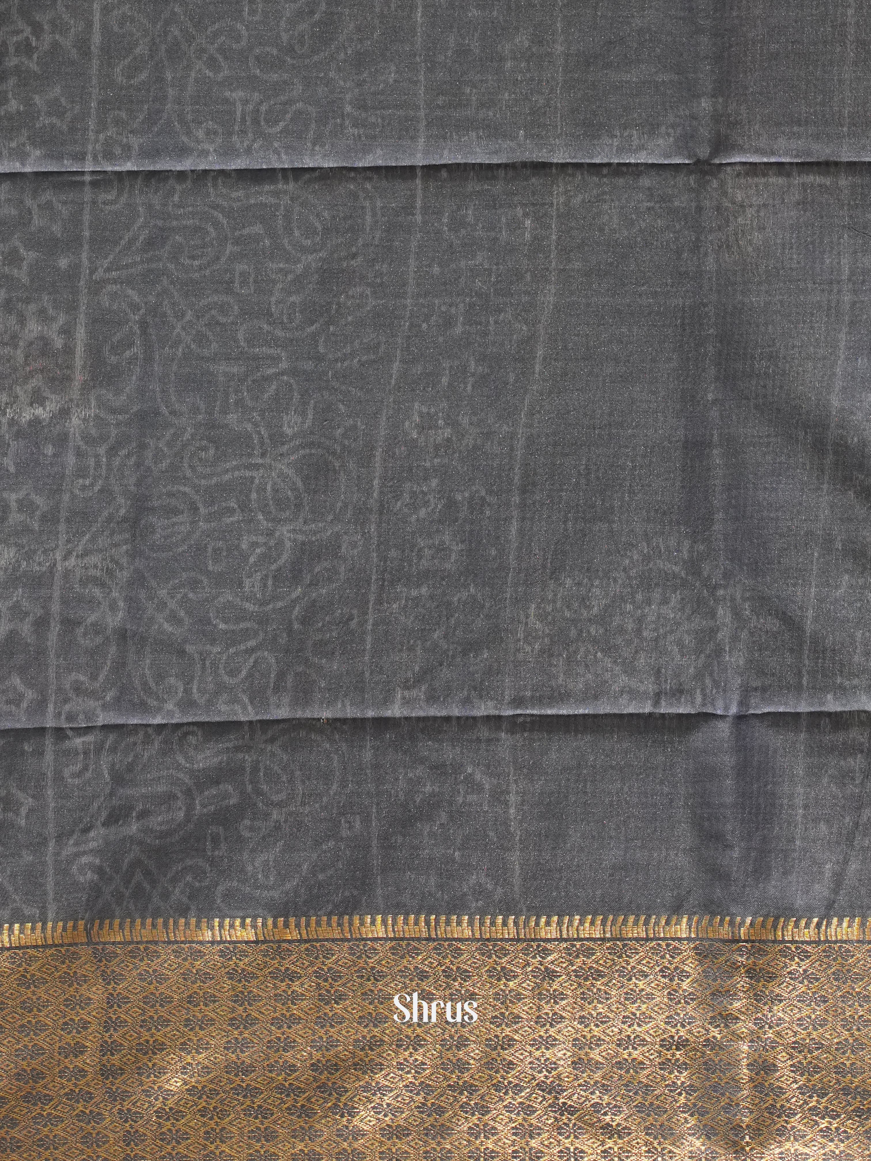 Grey(Single Tone) - Semi Tussar Saree - Shop on ShrusEternity.com