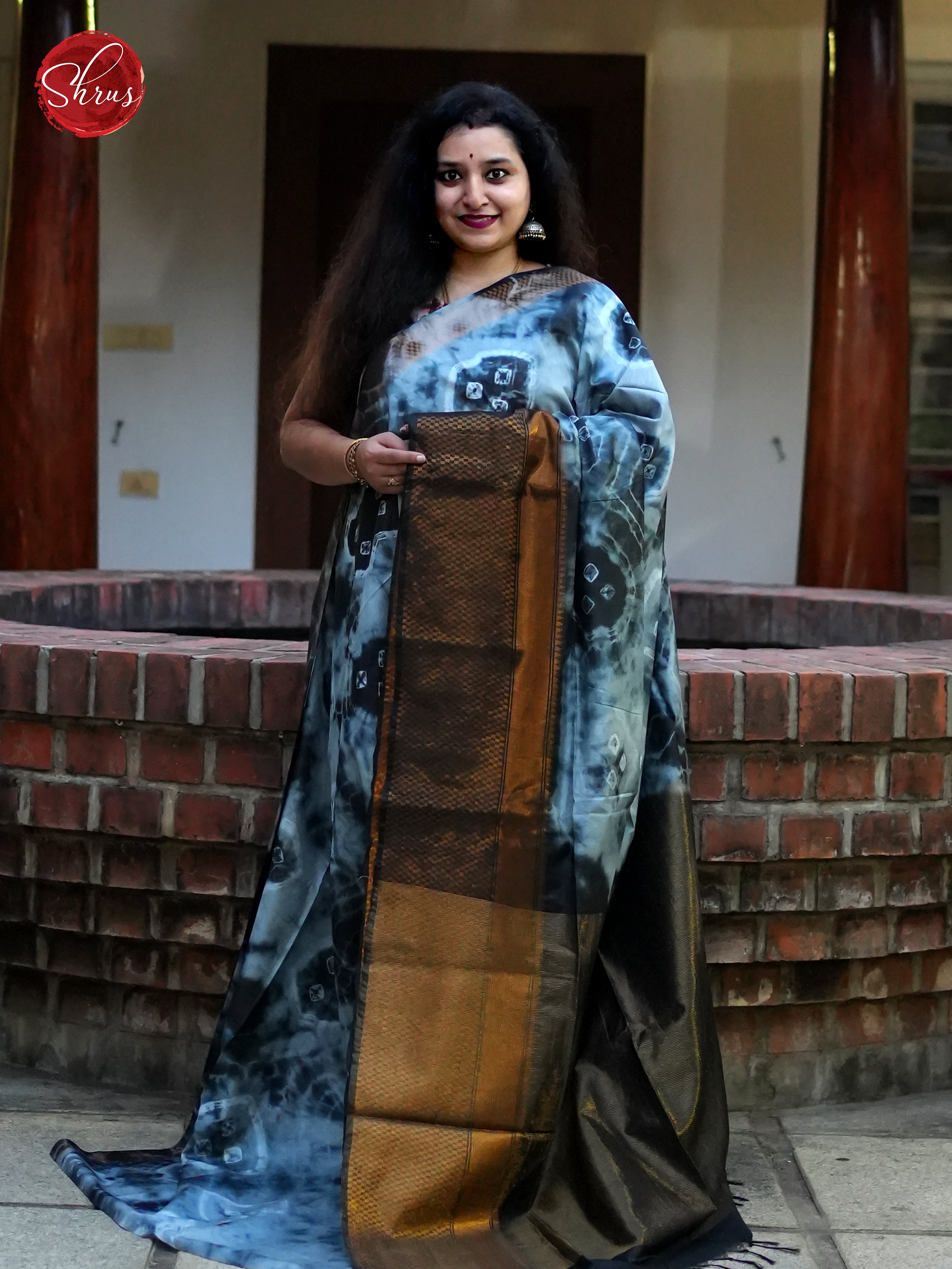 Blue & Black - Shibori Saree - Shop on ShrusEternity.com