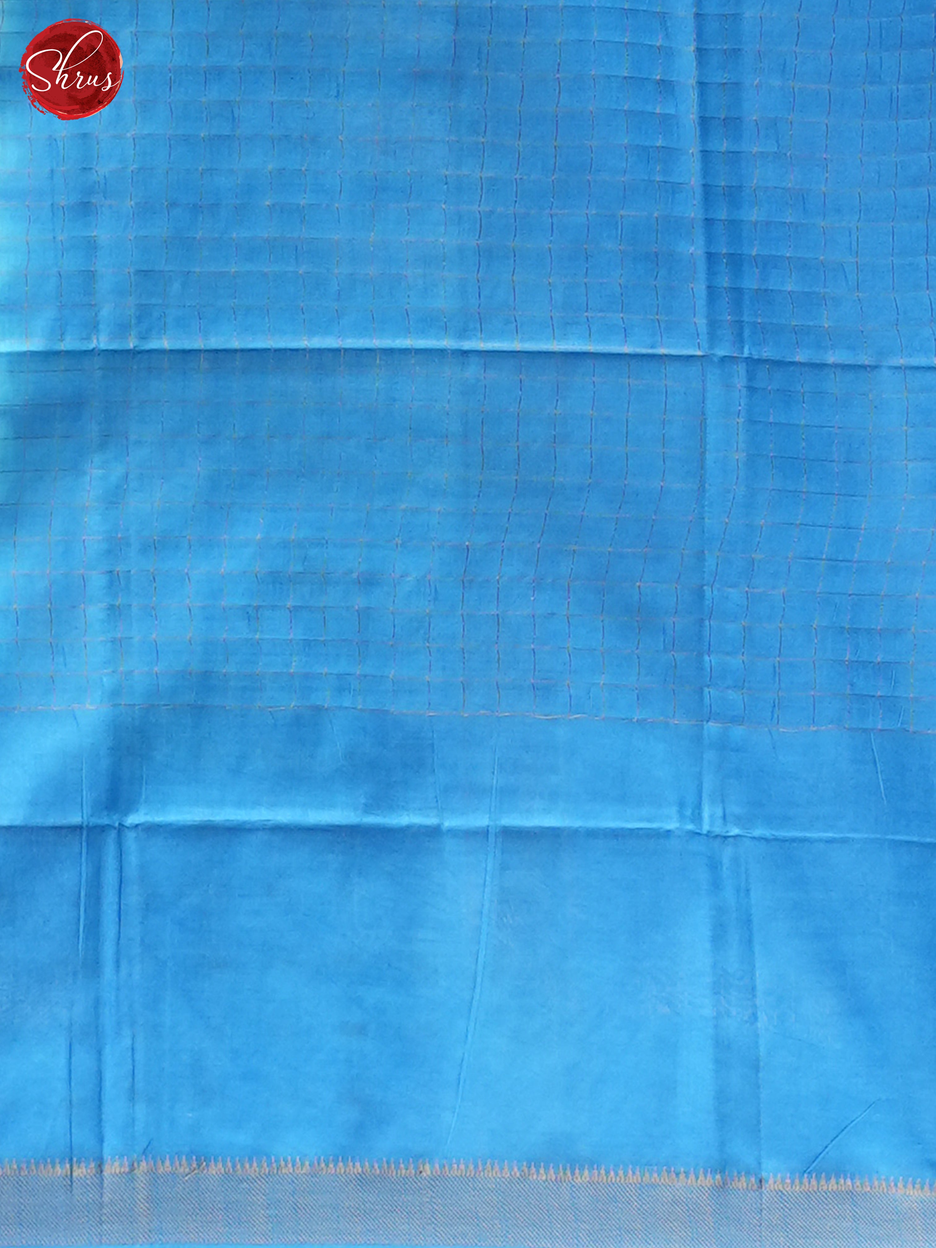 Cream & Blue - Shibori Saree - Shop on ShrusEternity.com