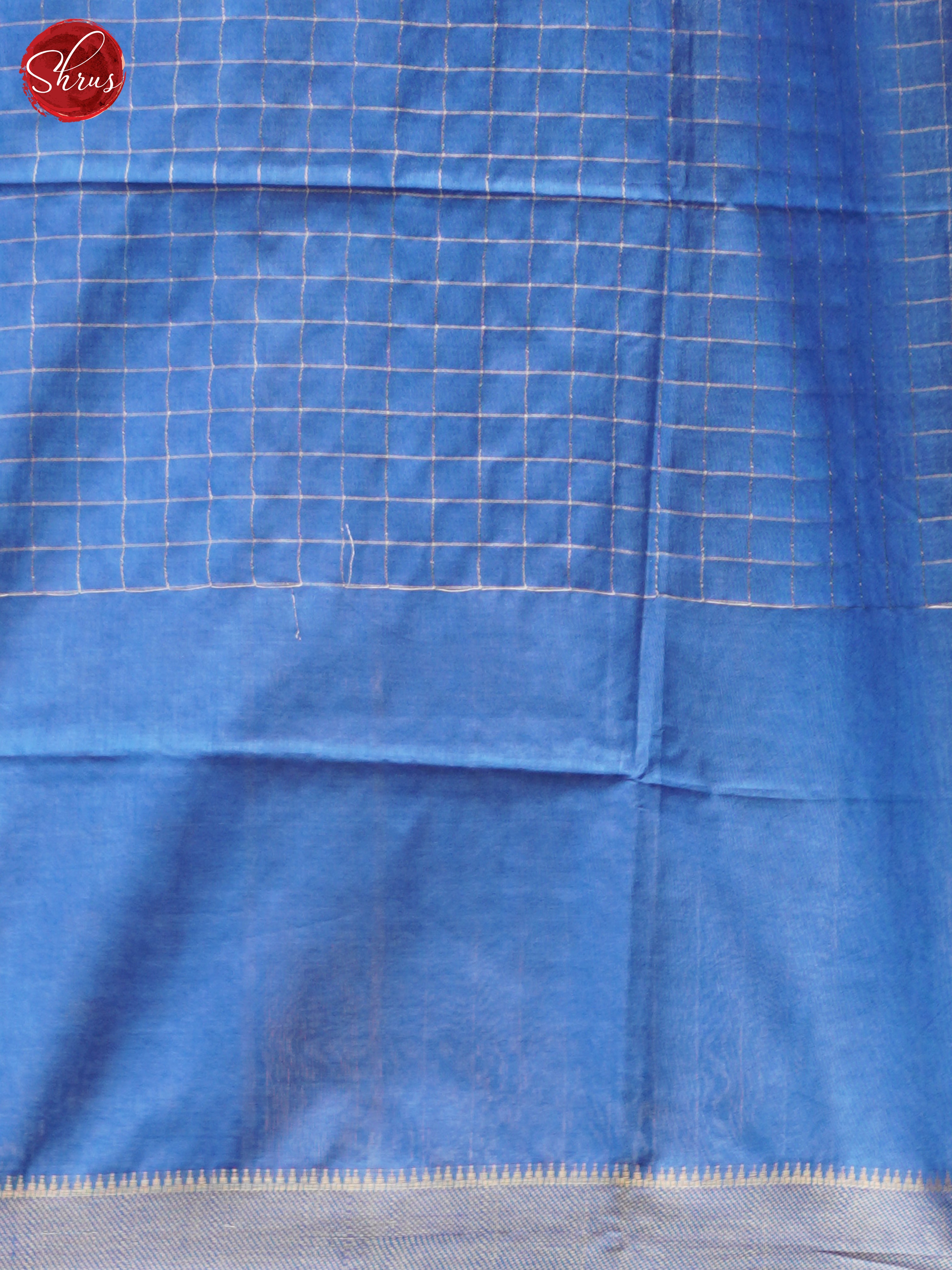 Cream & Blue - Shibori Saree - Shop on ShrusEternity.com