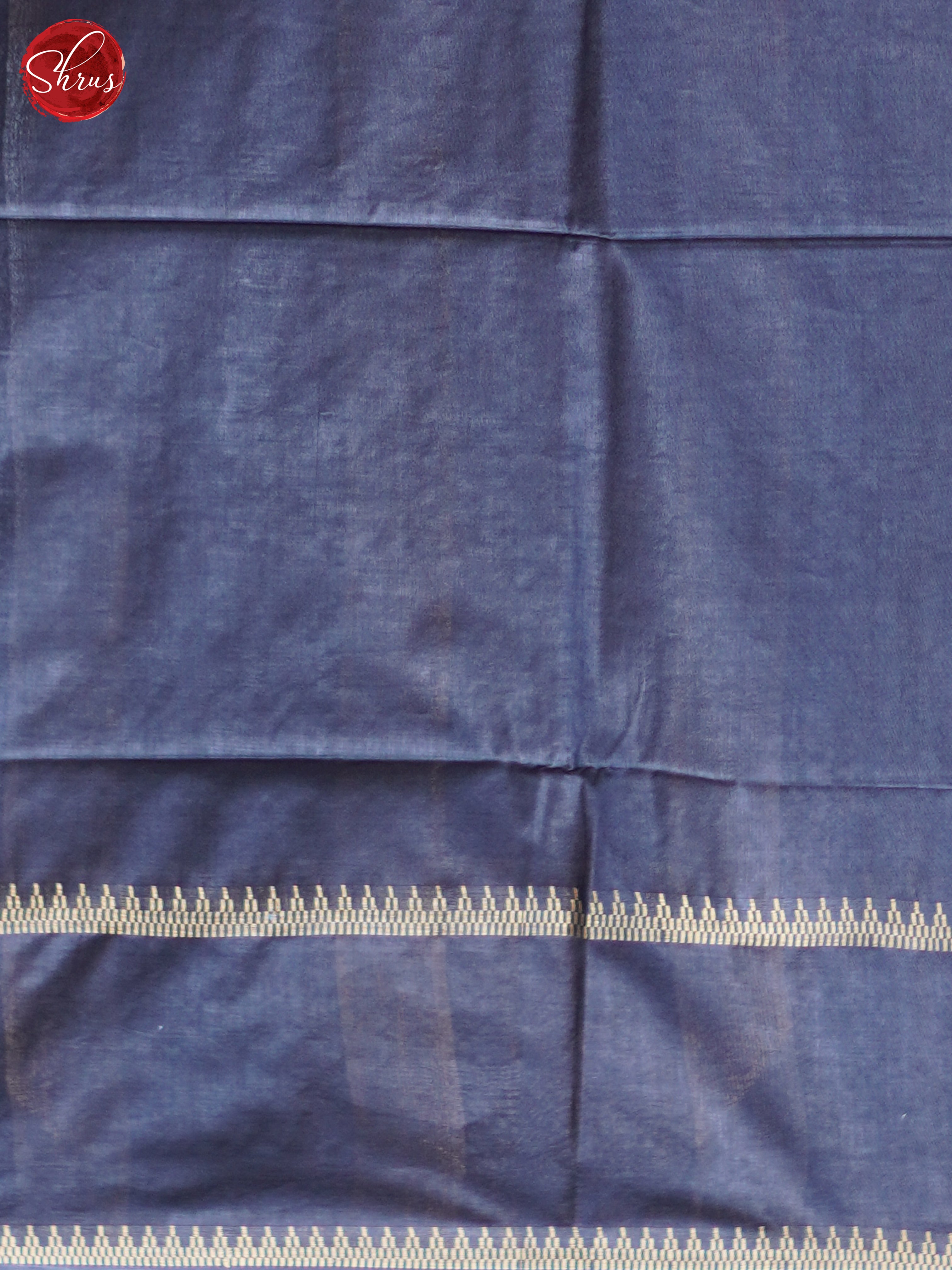 Cream & Dark Blue- Shibori Saree - Shop on ShrusEternity.com