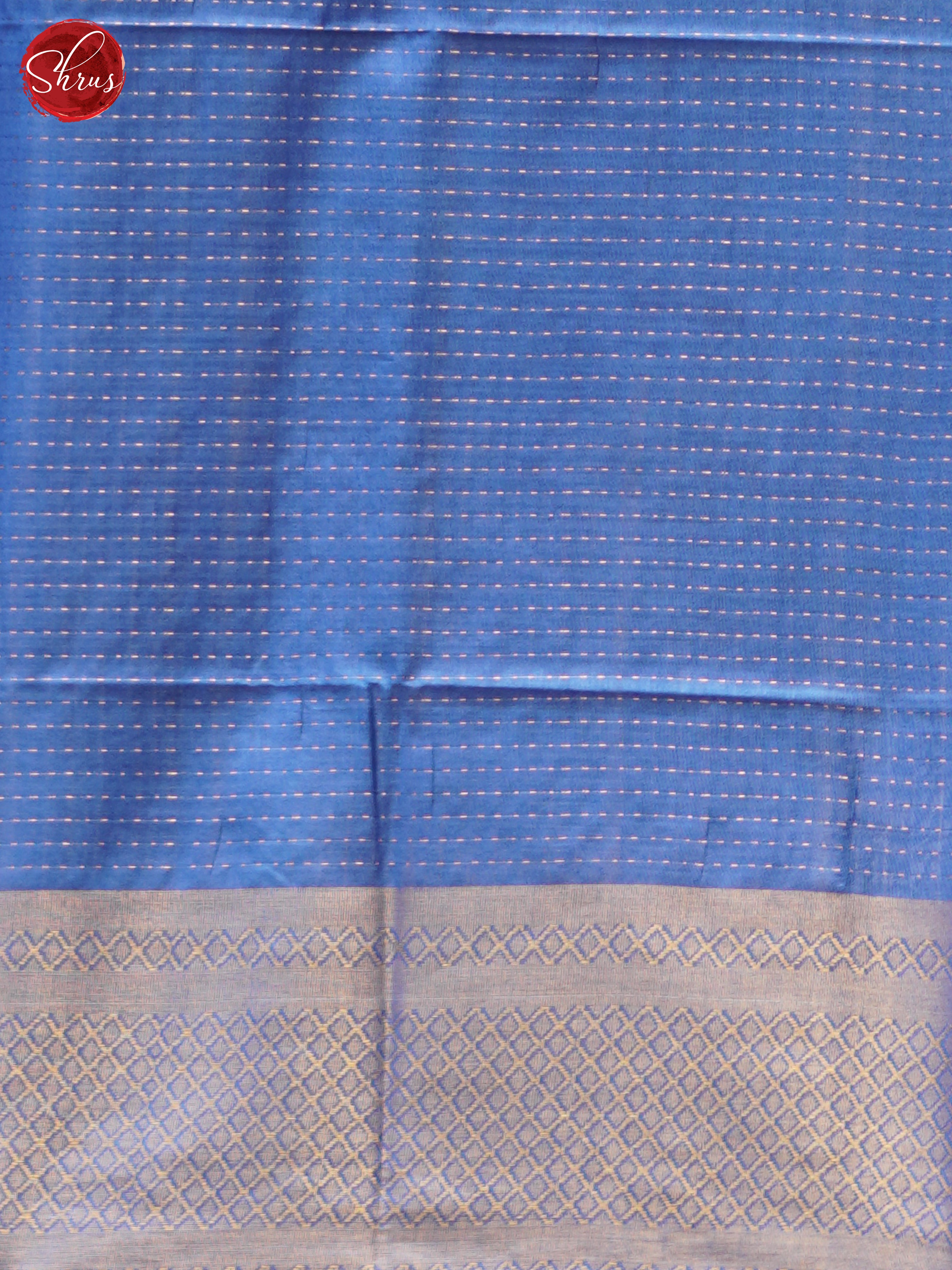cream & Blue - Shibori Saree - Shop on ShrusEternity.com