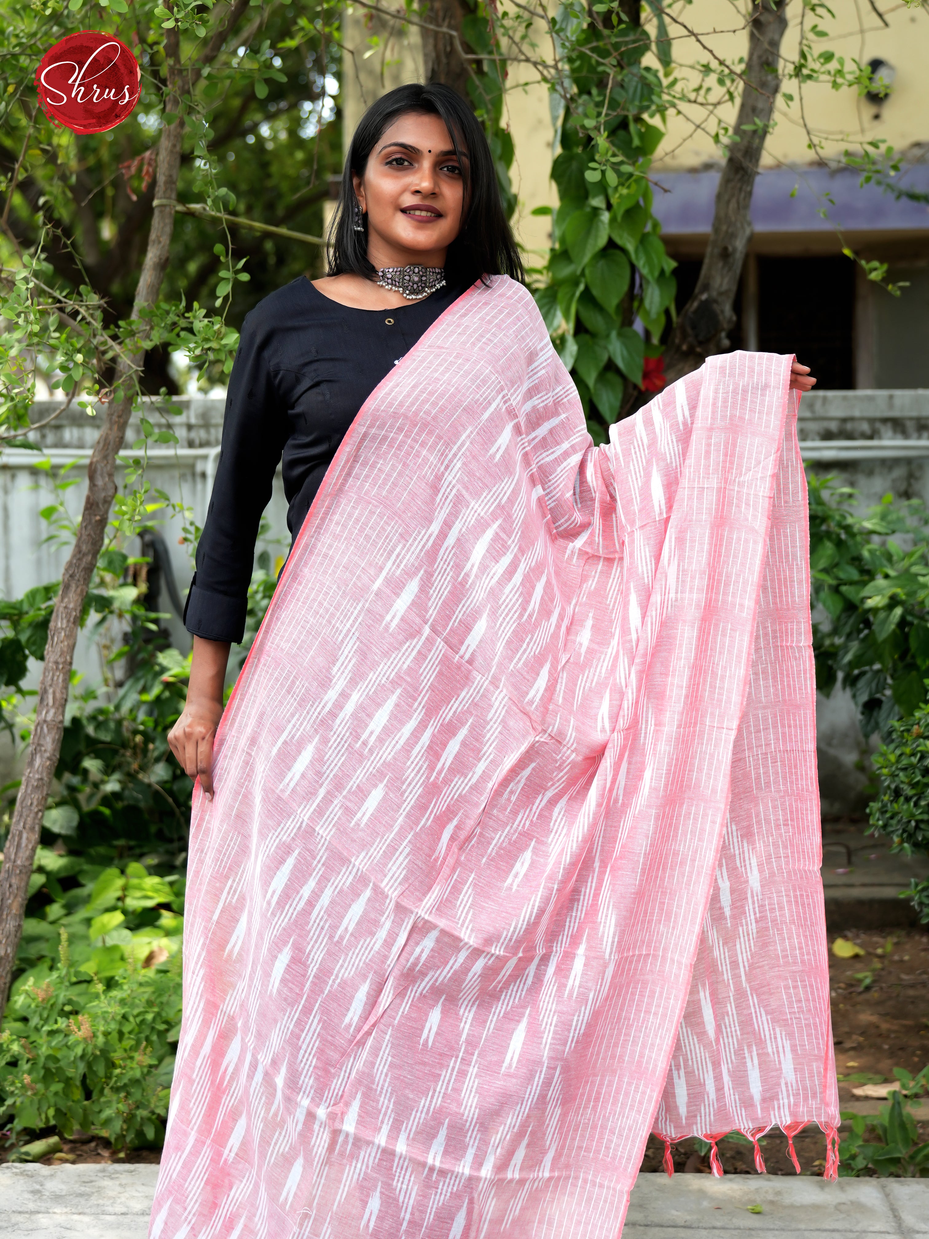 Pink - Ikkat Dupatta - Shop on ShrusEternity.com