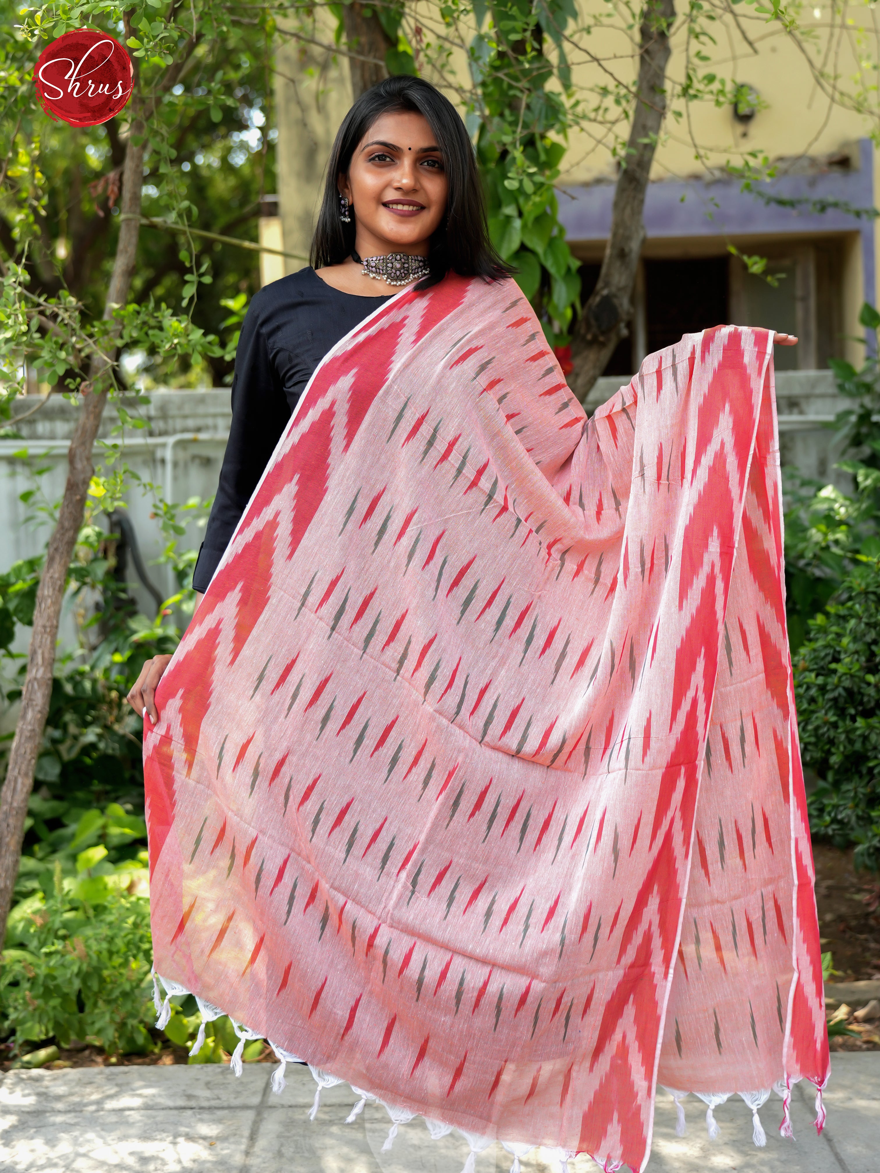 Pink - Ikkat Dupatta - Shop on ShrusEternity.com