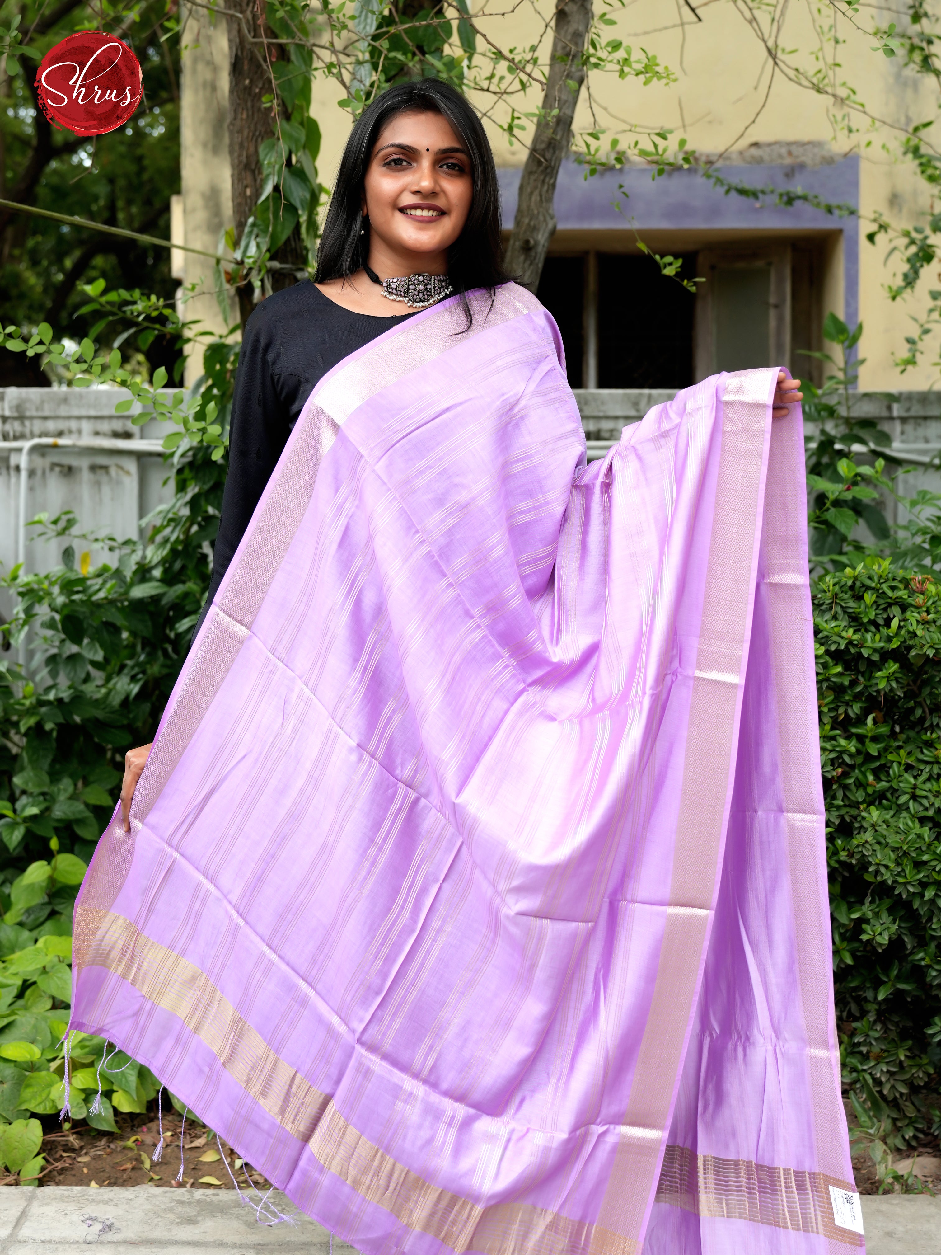 Lavender - Semi Organza Dupatta - Shop on ShrusEternity.com