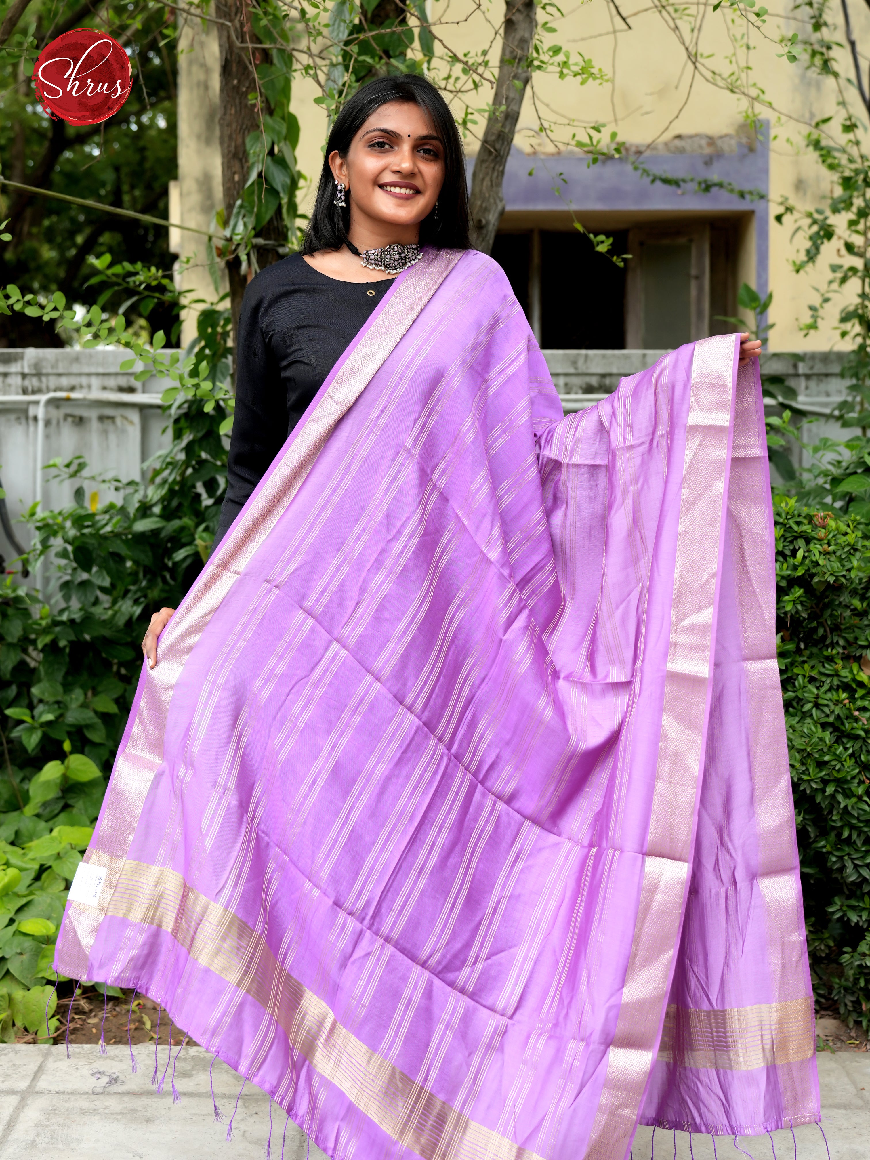 Pink - Semi Organza Dupatta - Shop on ShrusEternity.com