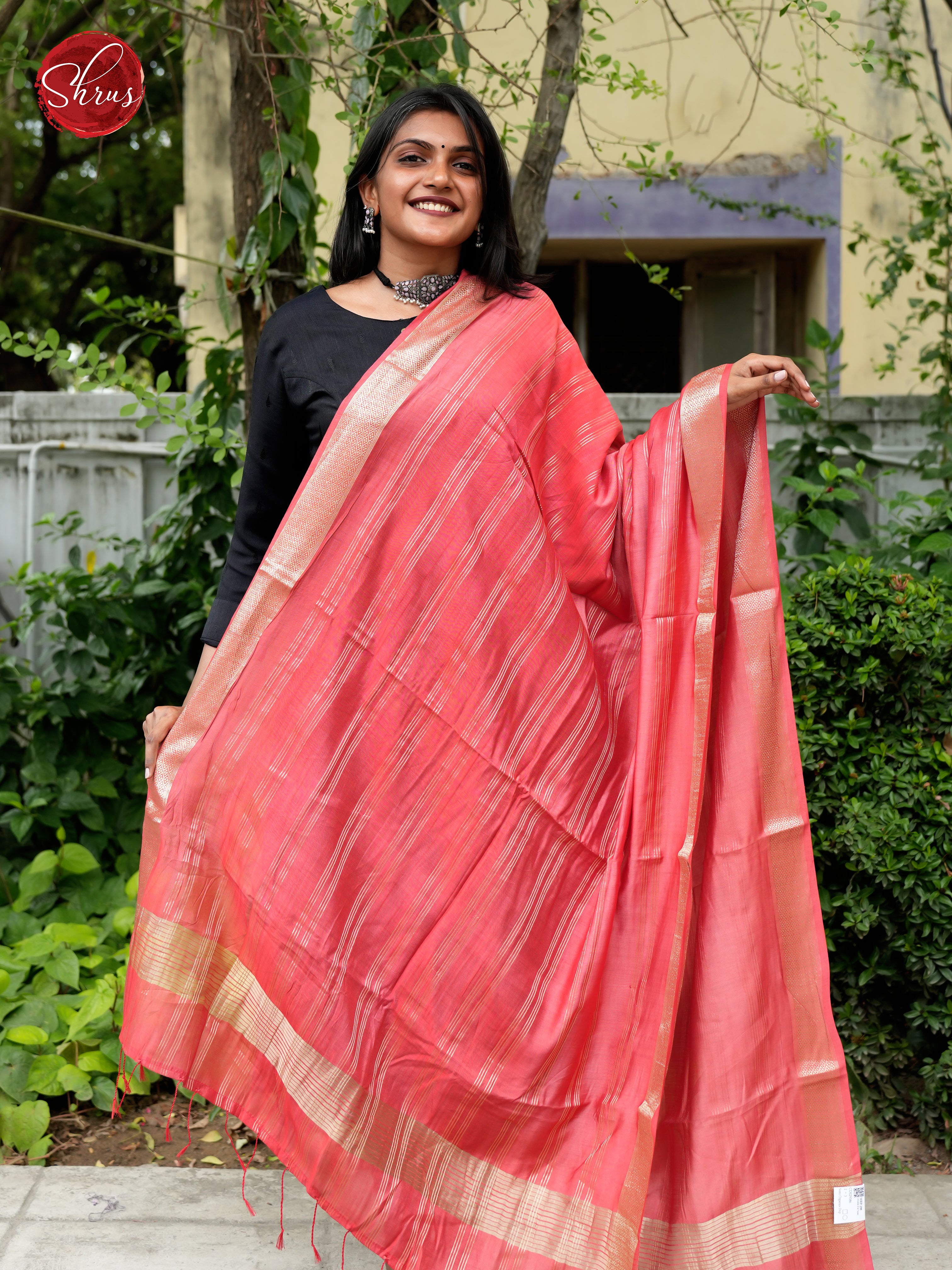 Red - Semi Organza Dupatta - Shop on ShrusEternity.com