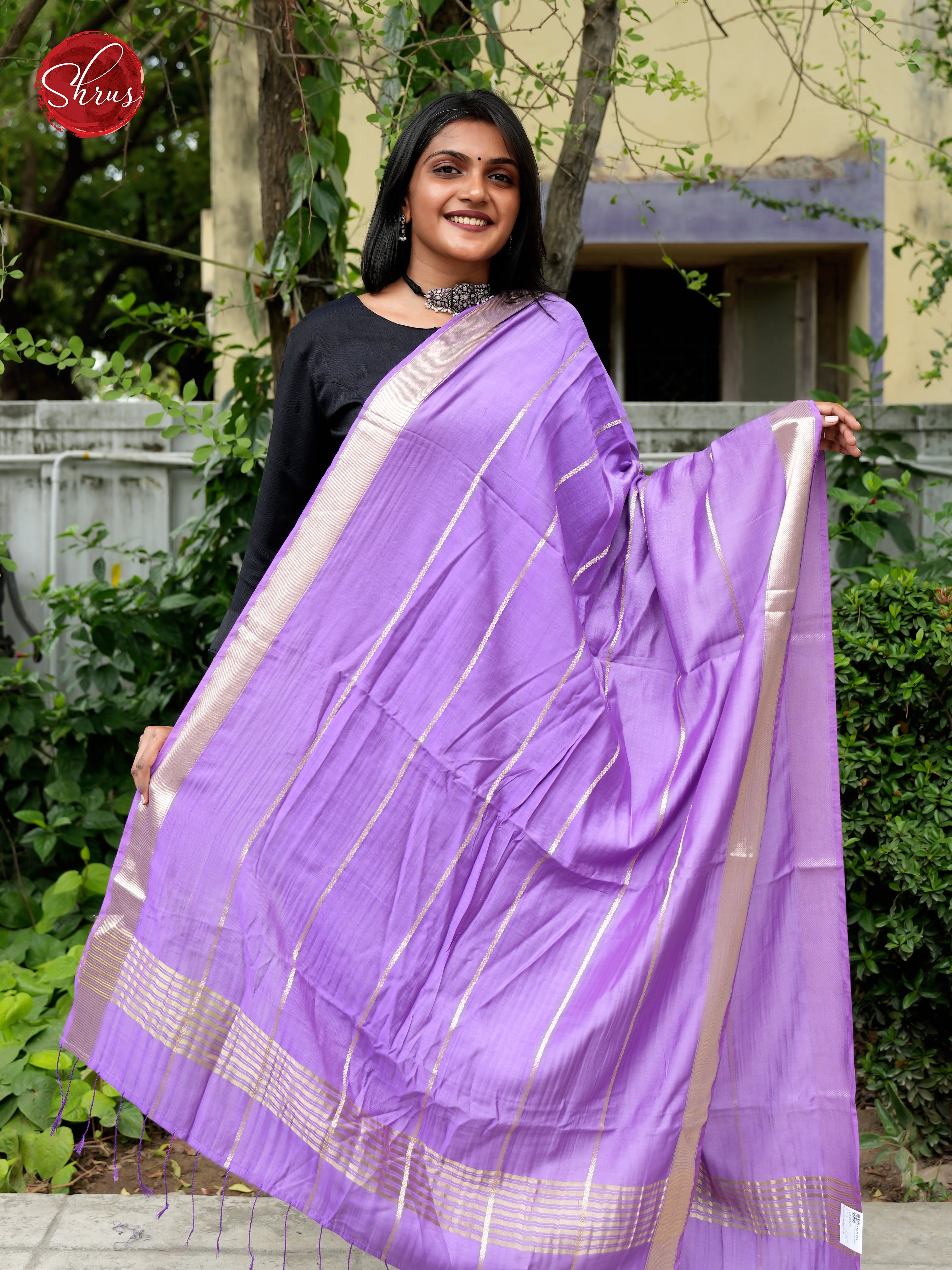 Lavender - Semi Organza Dupatta - Shop on ShrusEternity.com