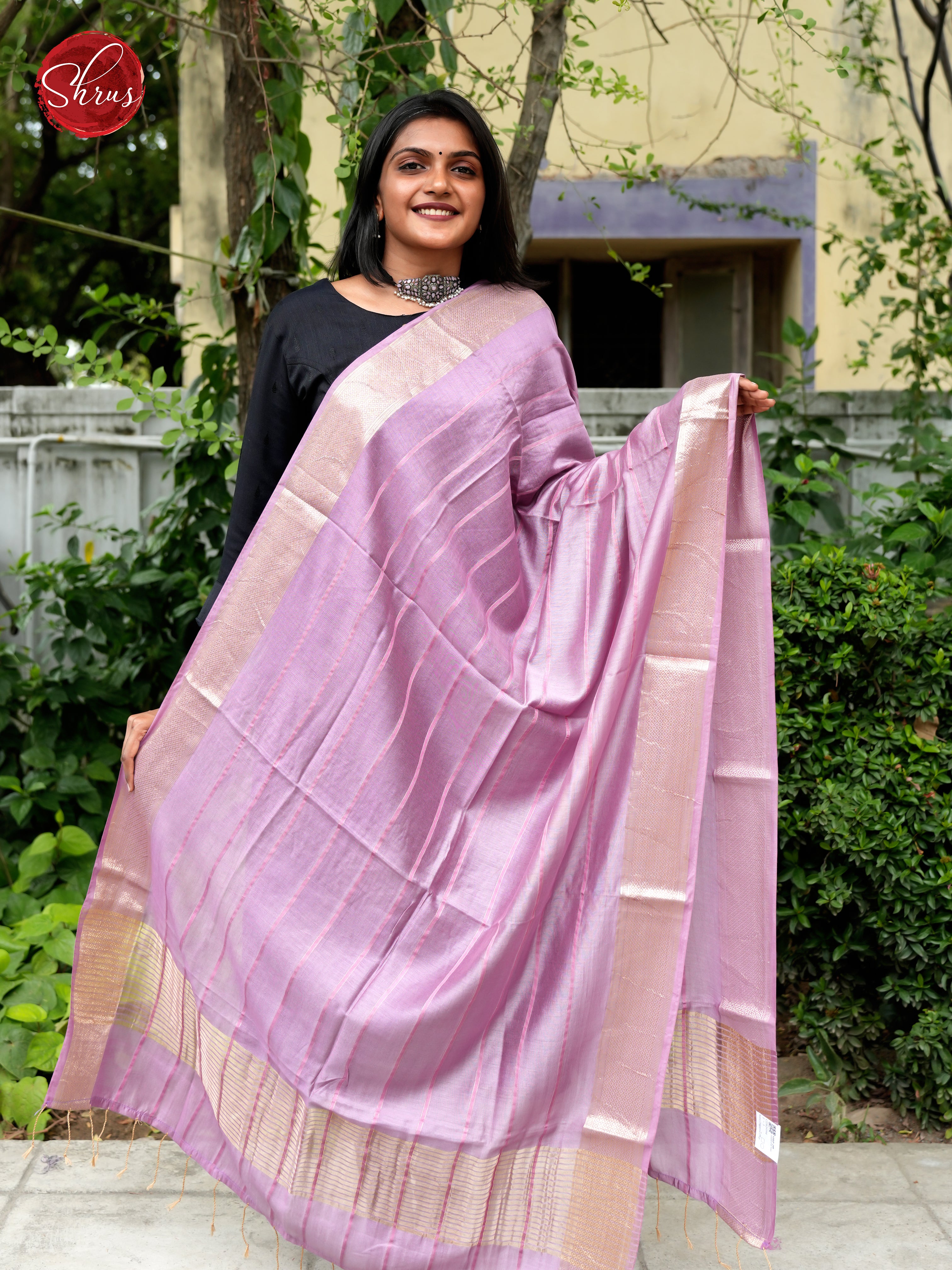 Lavender- Semi Organza Dupatta - Shop on ShrusEternity.com