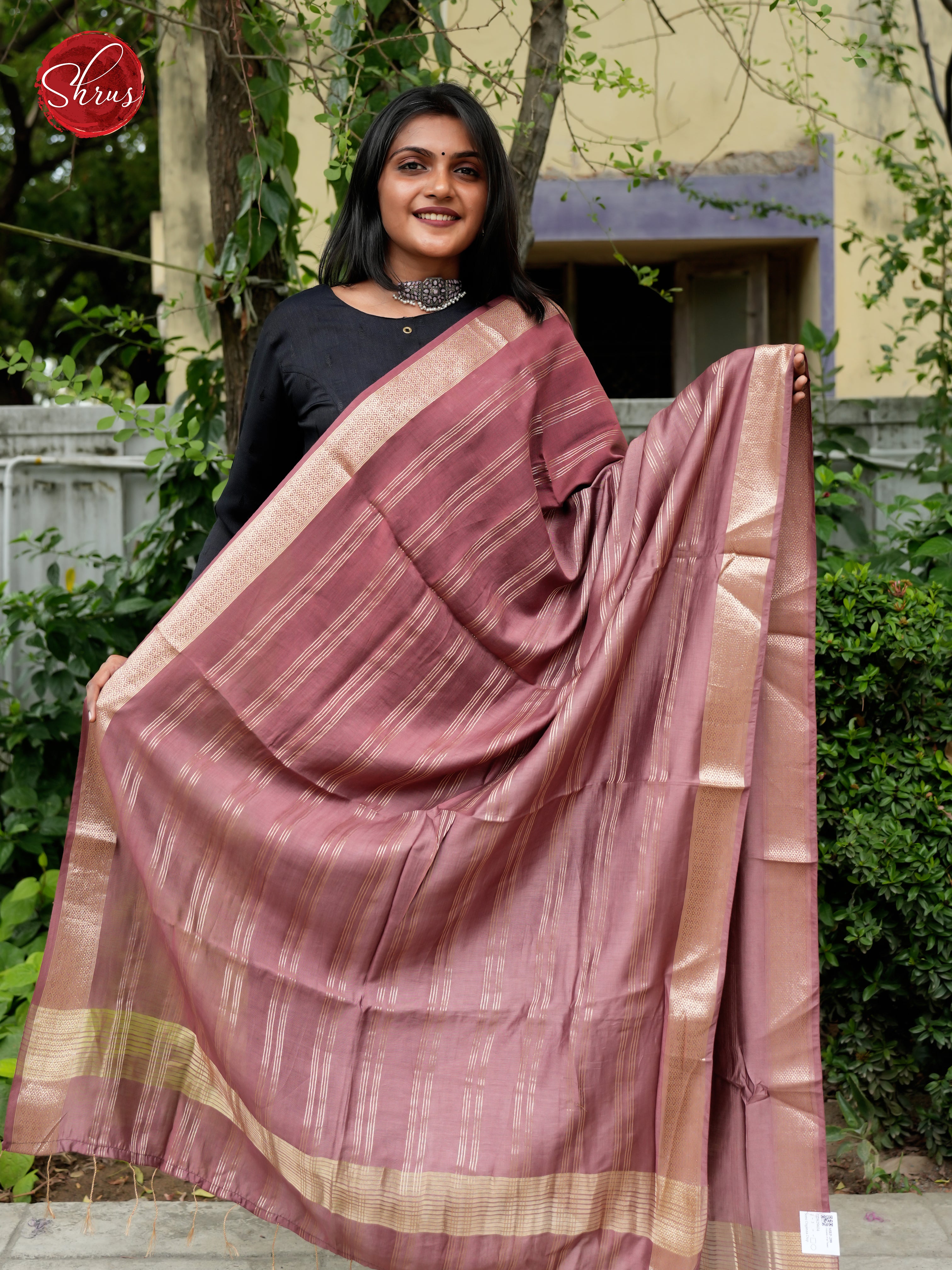 Onion Pink - Semi Organza Dupatta - Shop on ShrusEternity.com