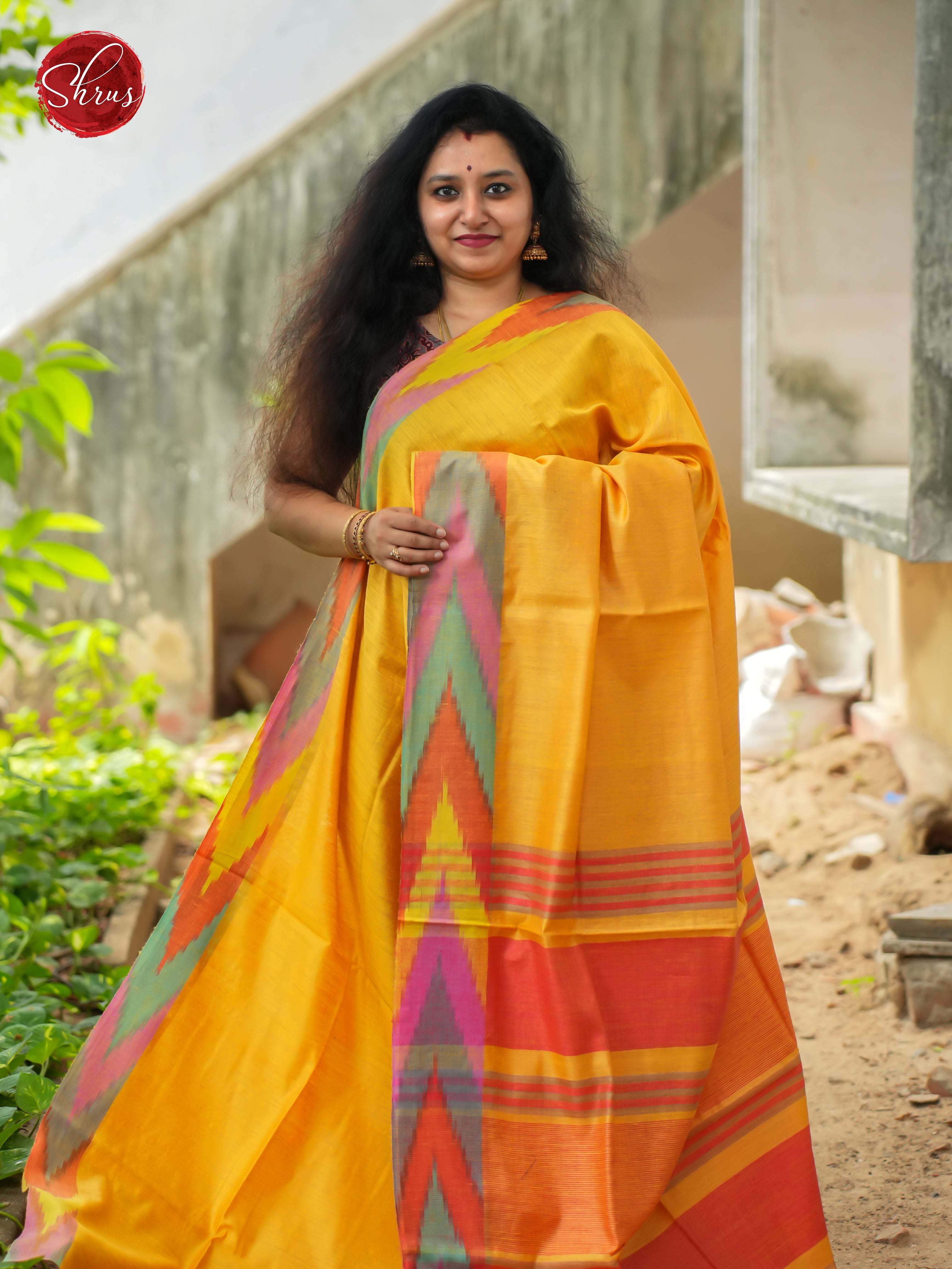 Yellow & MultiColor - Tussar Saree - Shop on ShrusEternity.com