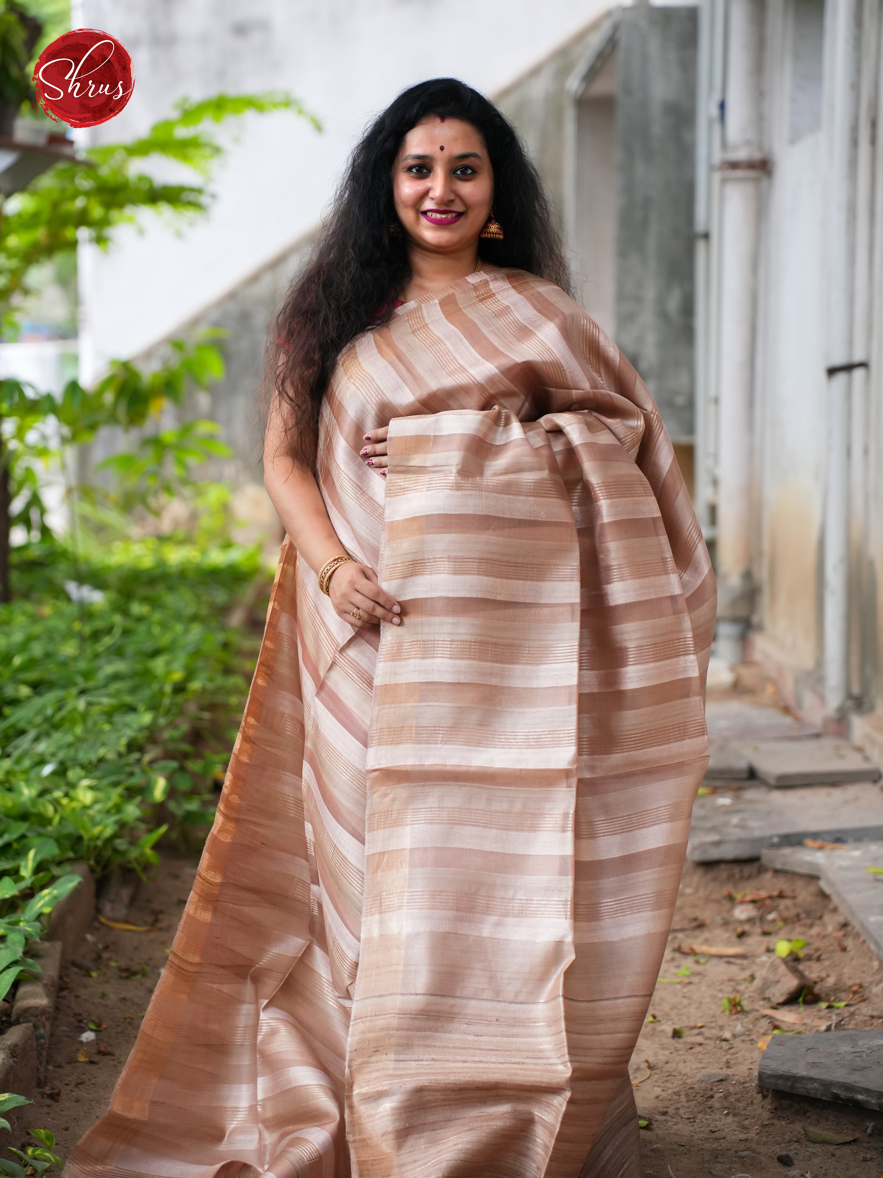 Dusty Pink - Tussar Saree - Shop on ShrusEternity.com