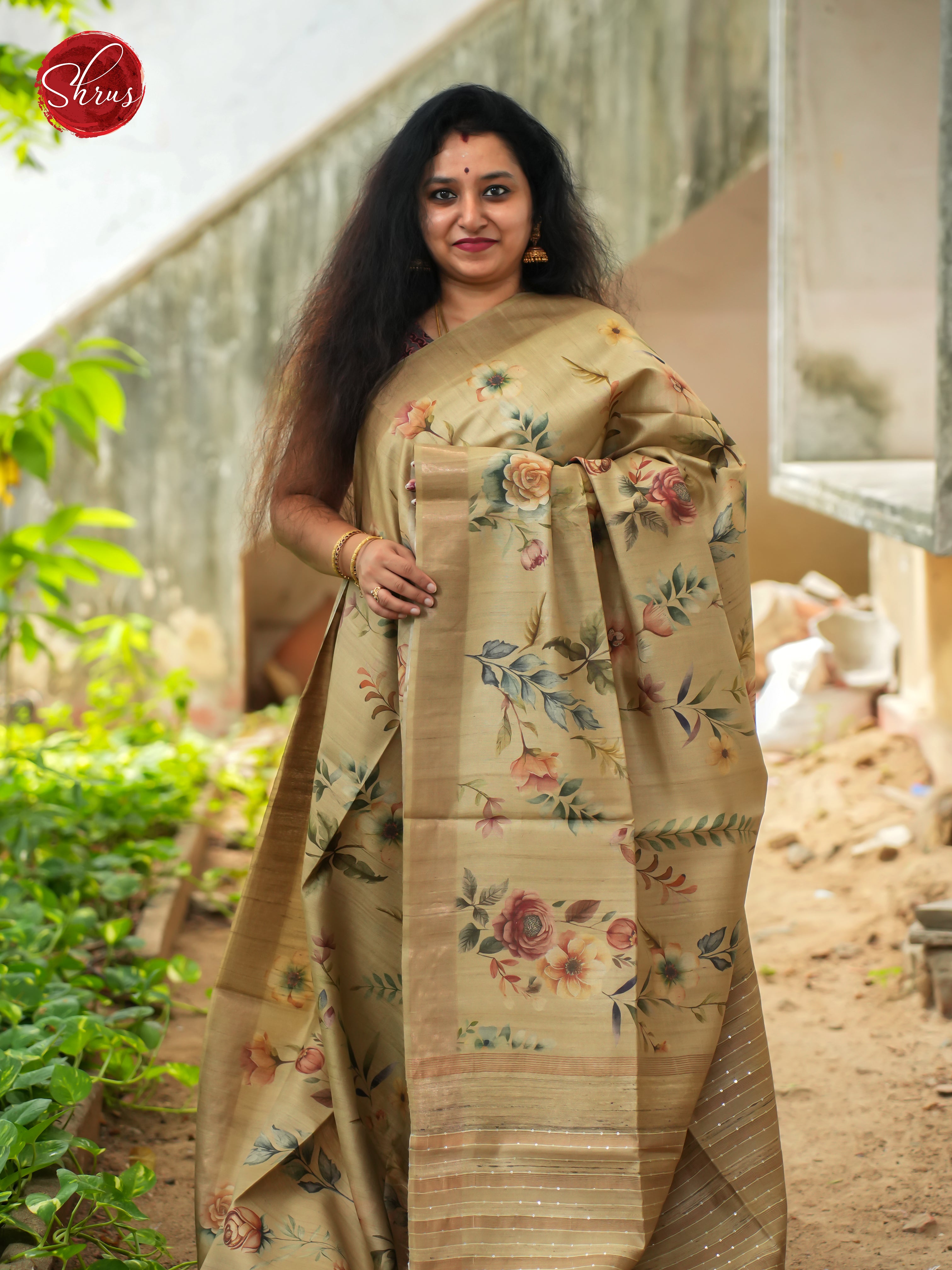 Gold - Tussar Saree - Shop on ShrusEternity.com