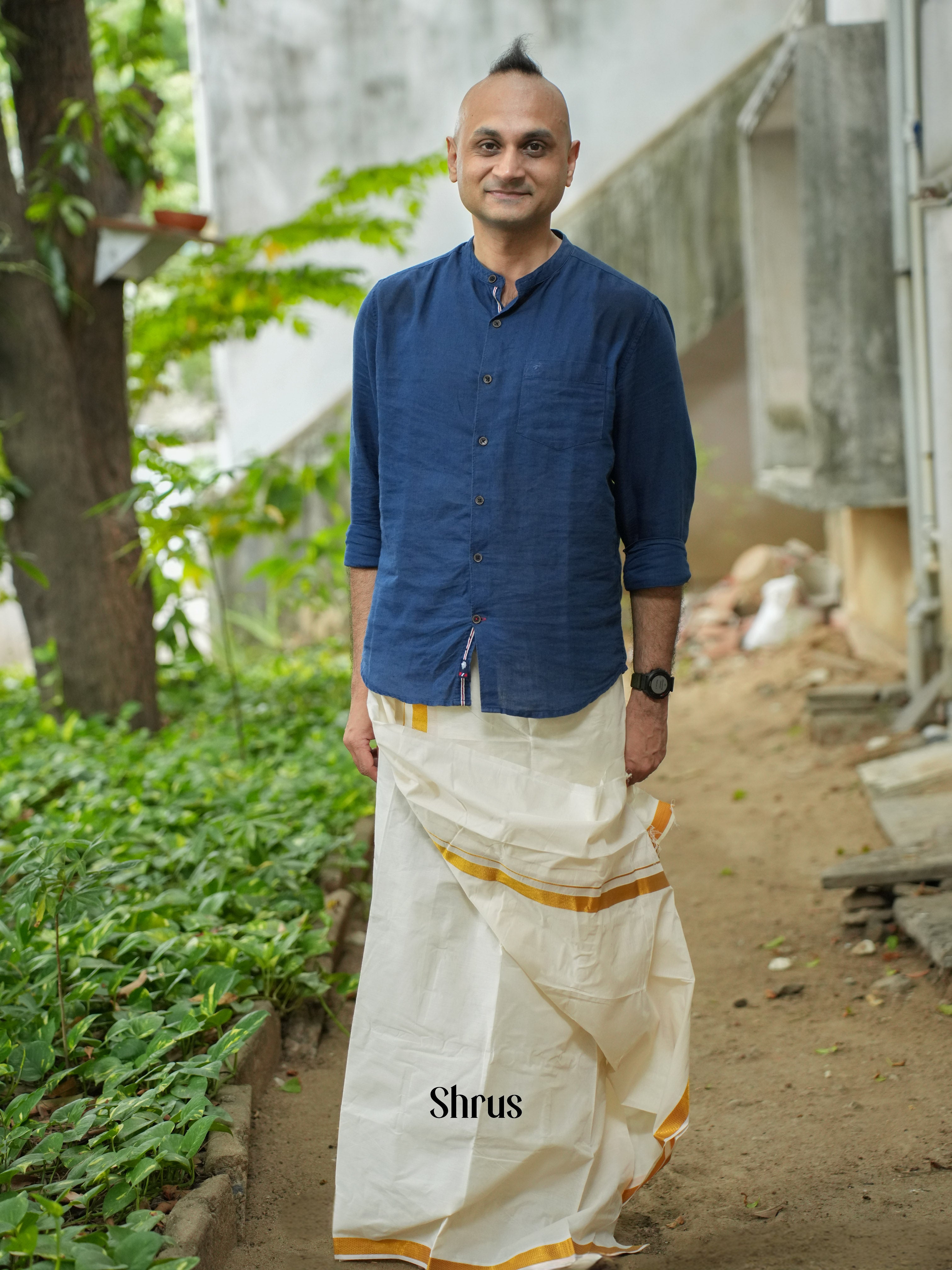 Cream & Gold - Dhoti - Shop on ShrusEternity.com
