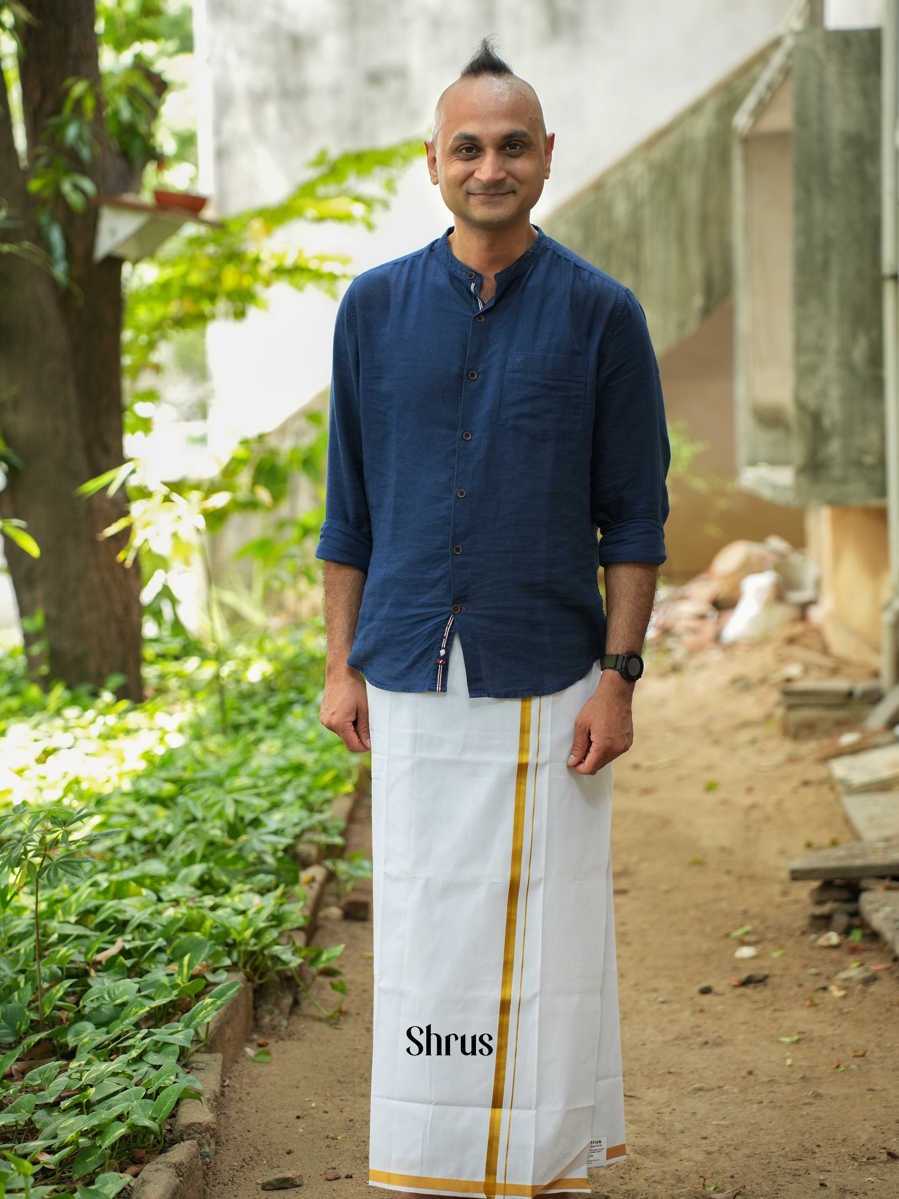 White - Dhoti - Shop on ShrusEternity.com
