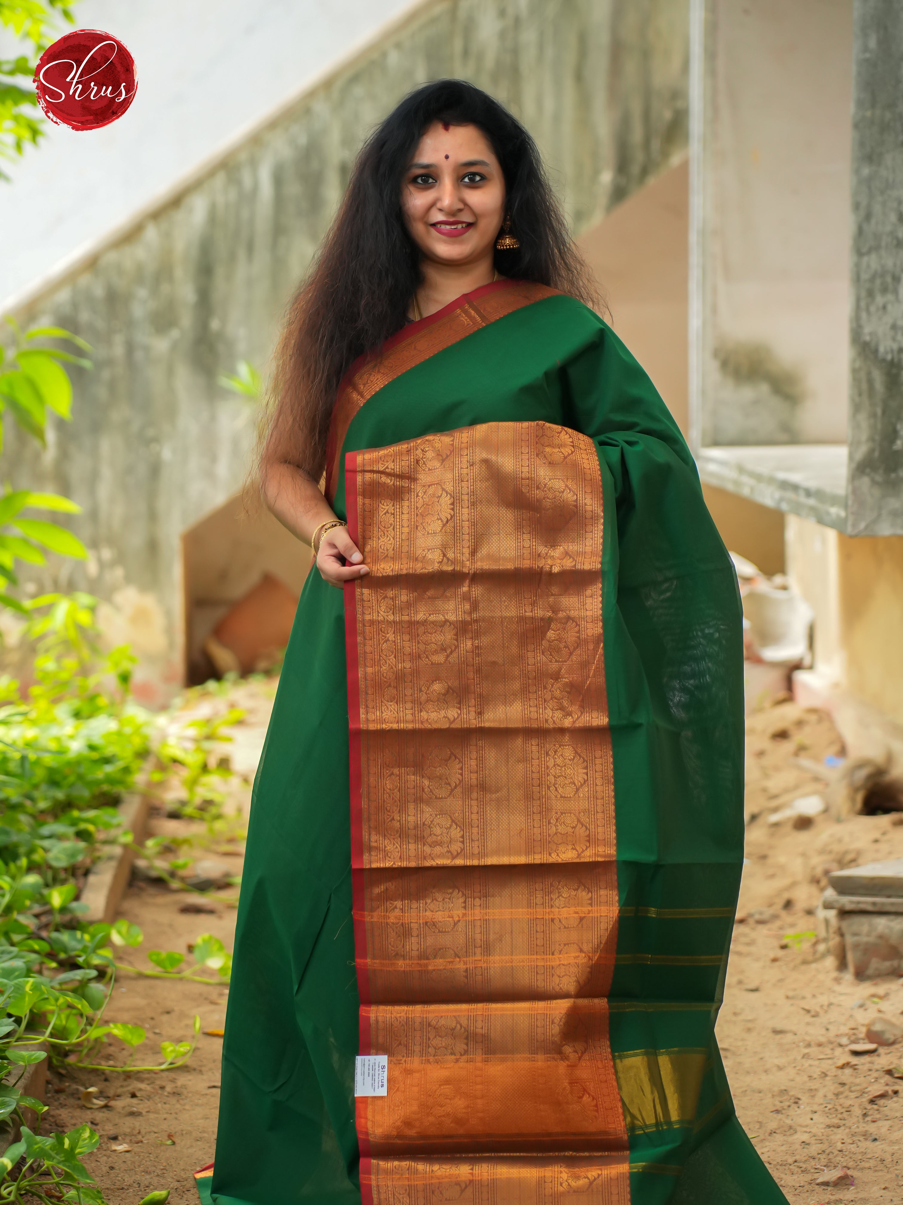 Green & Red - Narayanpet Cotton Saree - Shop on ShrusEternity.com