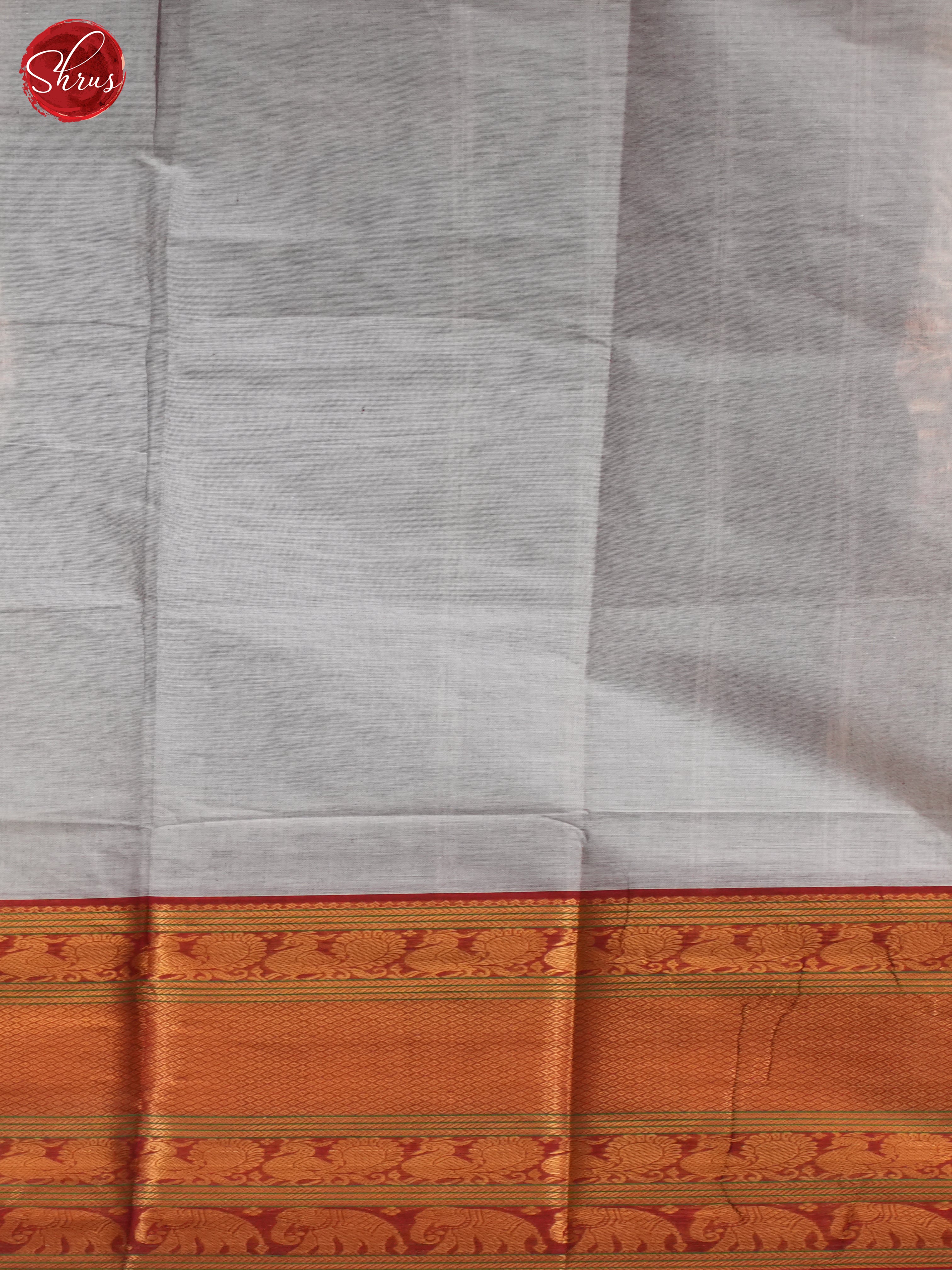 Grey & Red - Narayanpet Cotton Saree - Shop on ShrusEternity.com