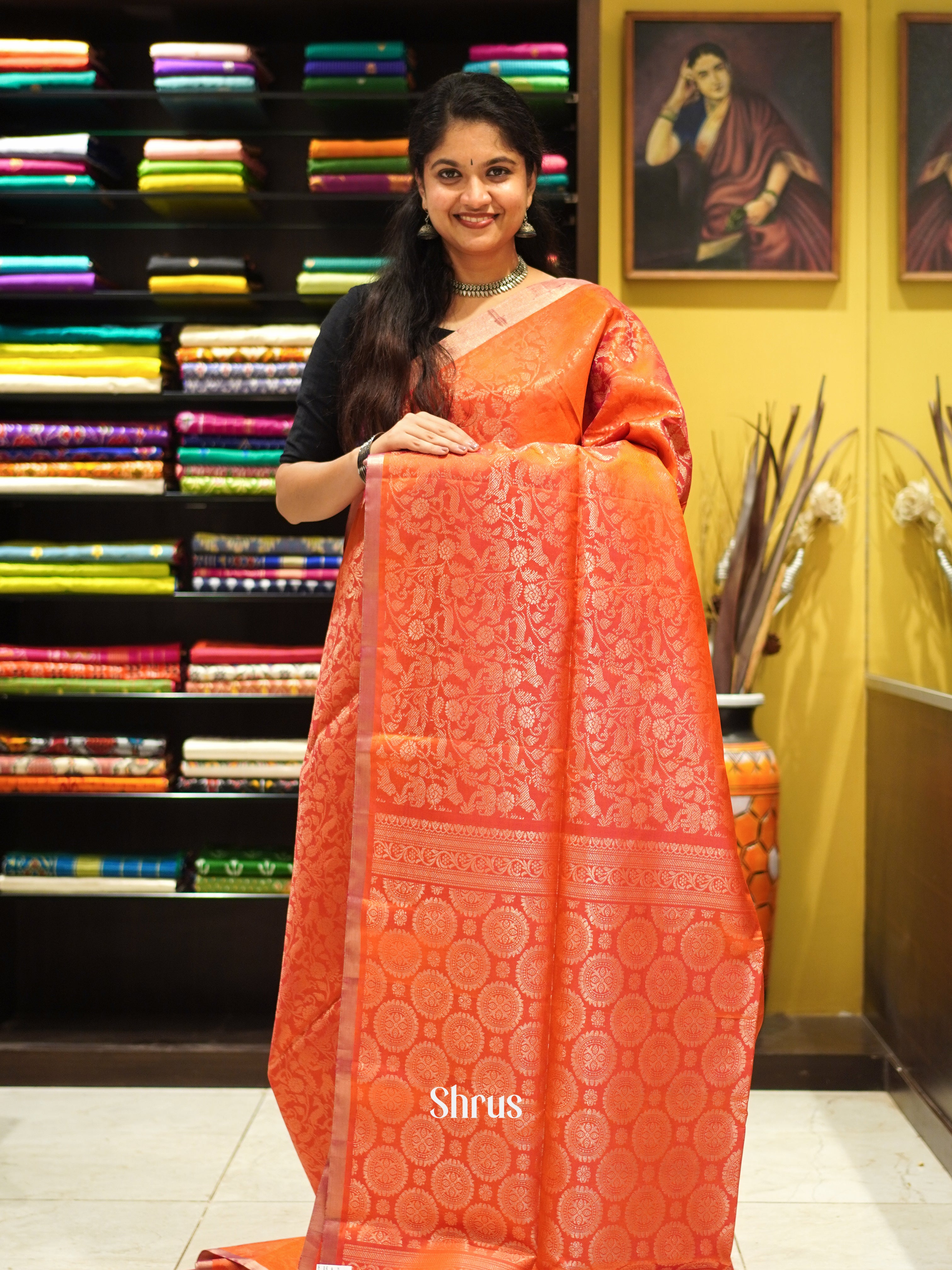 Red(Single Tone) - Soft Silk Saree - Shop on ShrusEternity.com