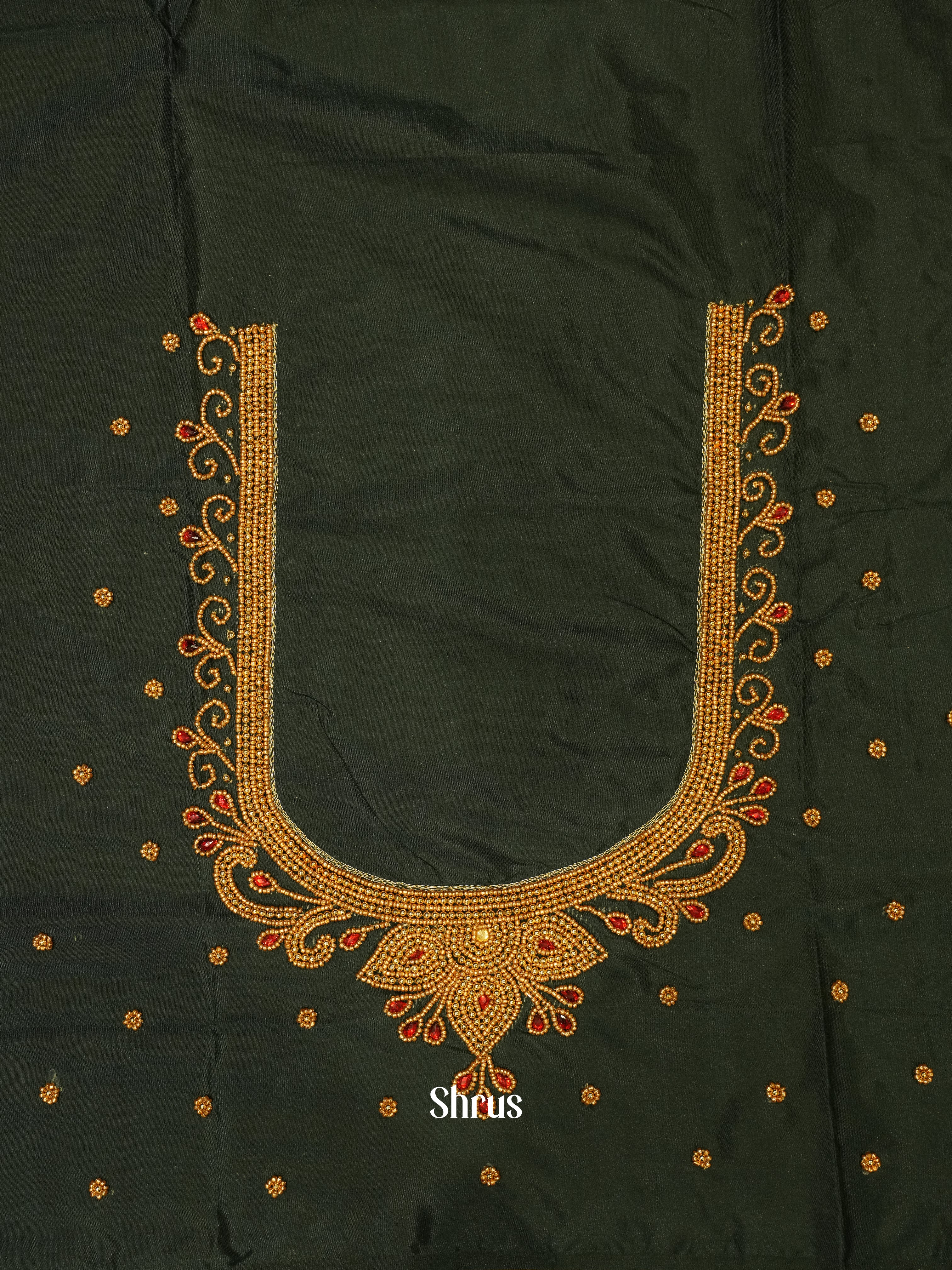 Dark Green - Aari Blouse - Shop on ShrusEternity.com