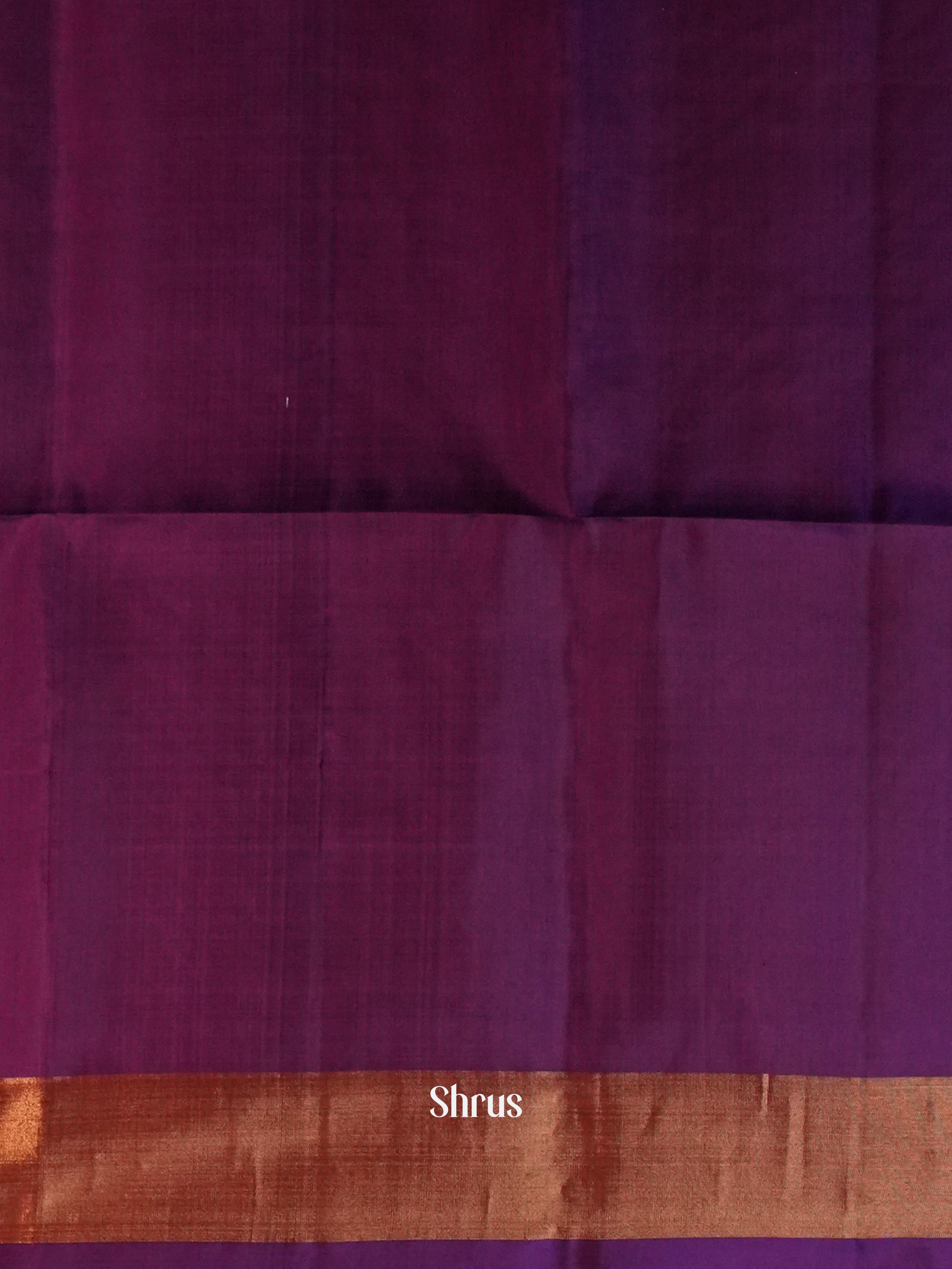 Peacock Green & Burgundy - Soft Silk Saree-2