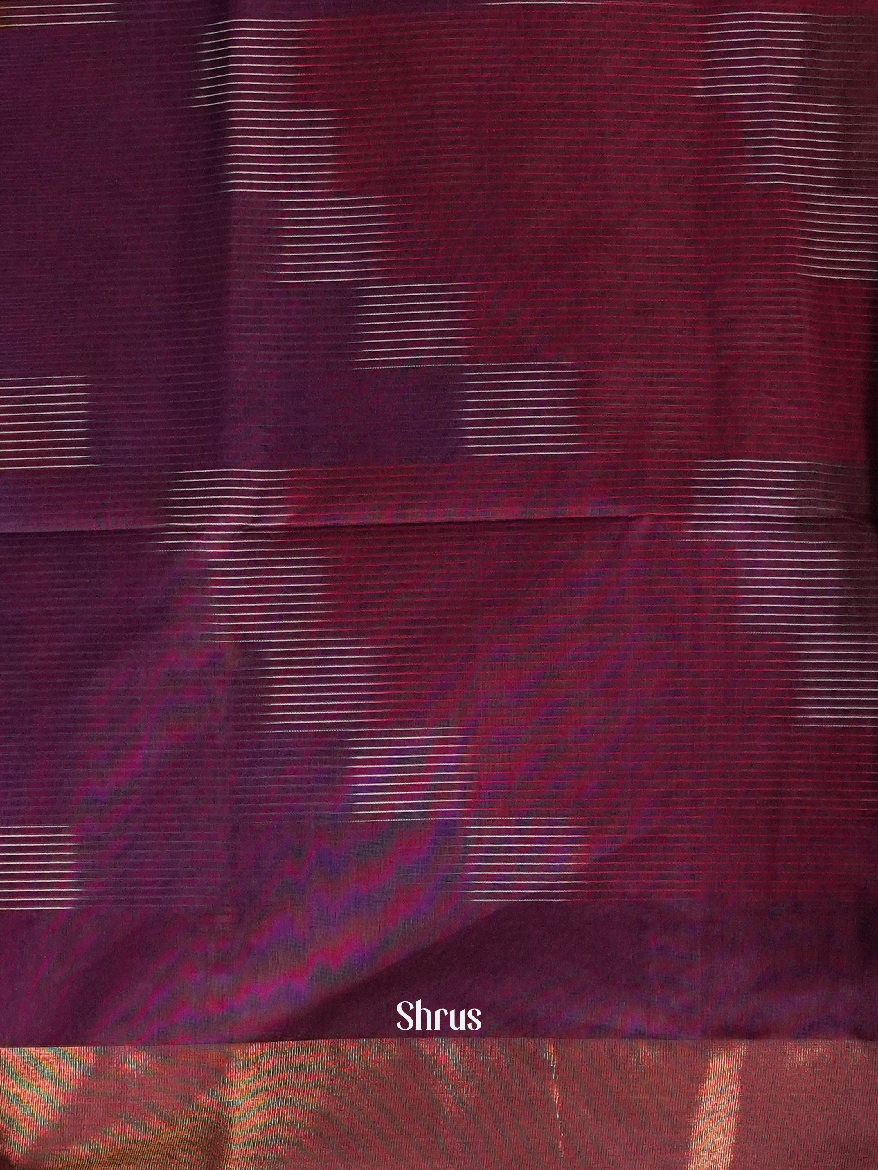 Purple - Ikkat Kora Saree - Shop on ShrusEternity.com