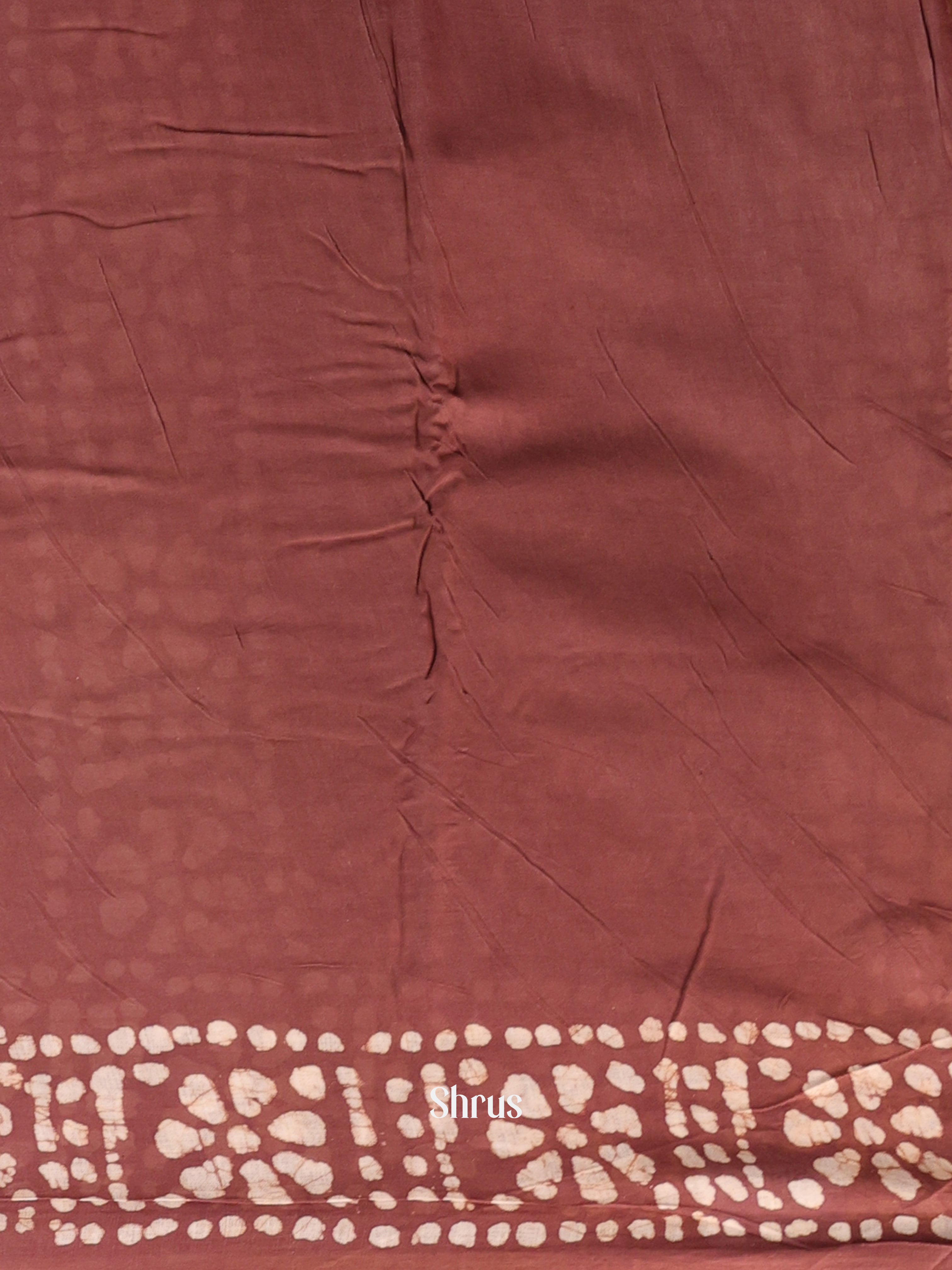 Brown-Cotton Saree - Shop on Shrus.com