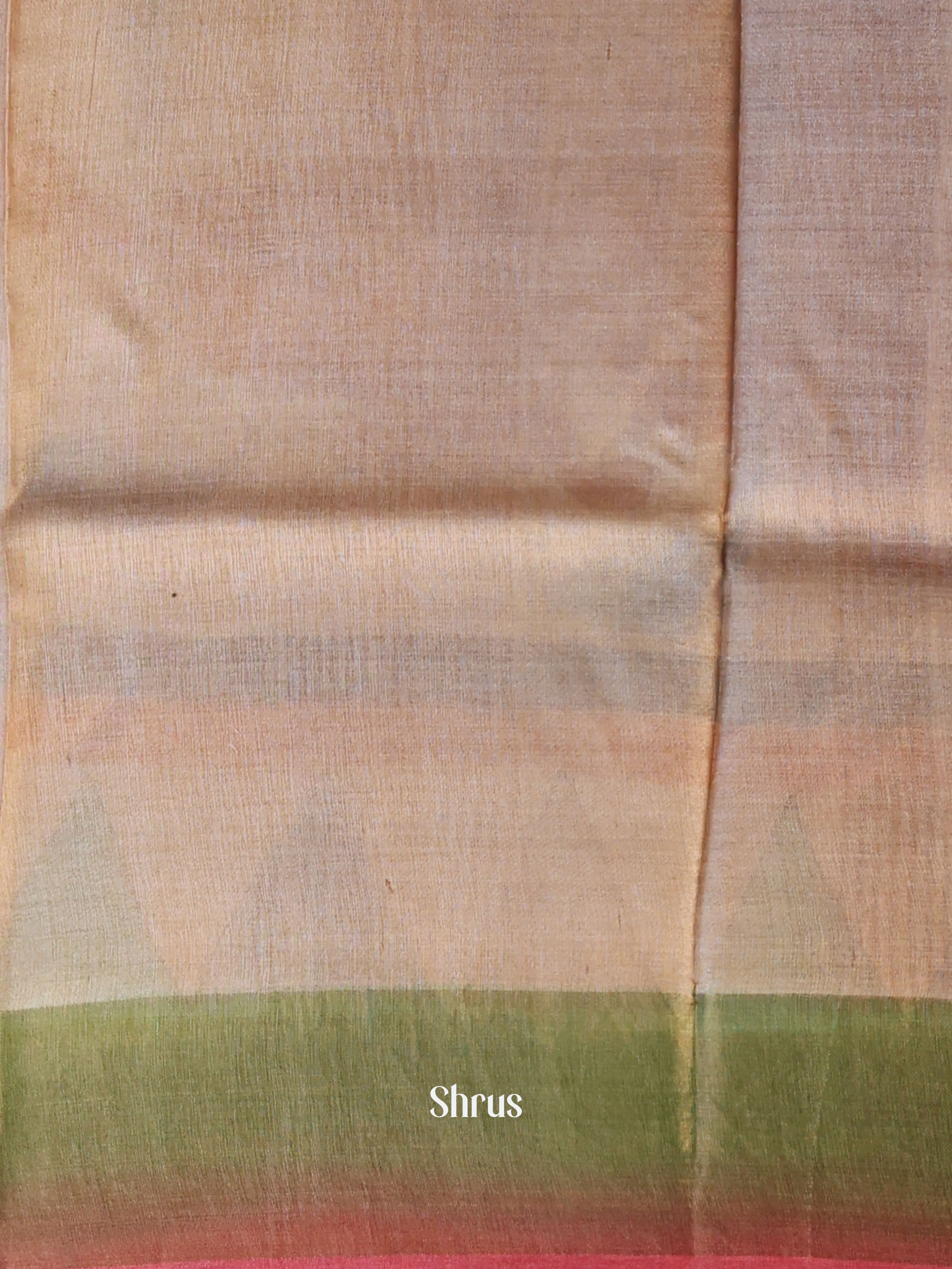 Handpainted Cream & Chickoo - Tussar Saree - Shop on Shrus.com