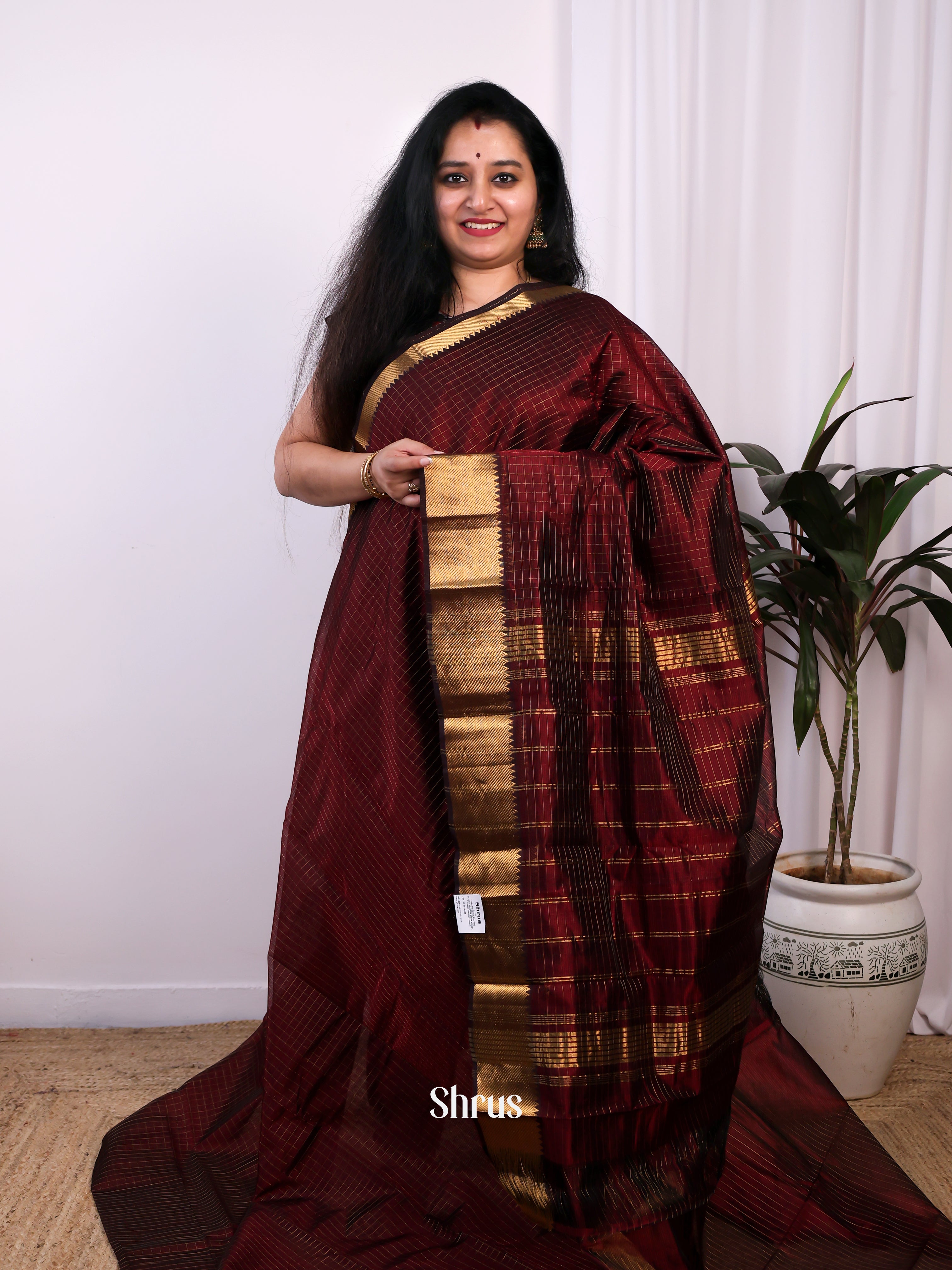CJS24195 - Mangalagiri silkcotton Saree - Shop on Shrus.com