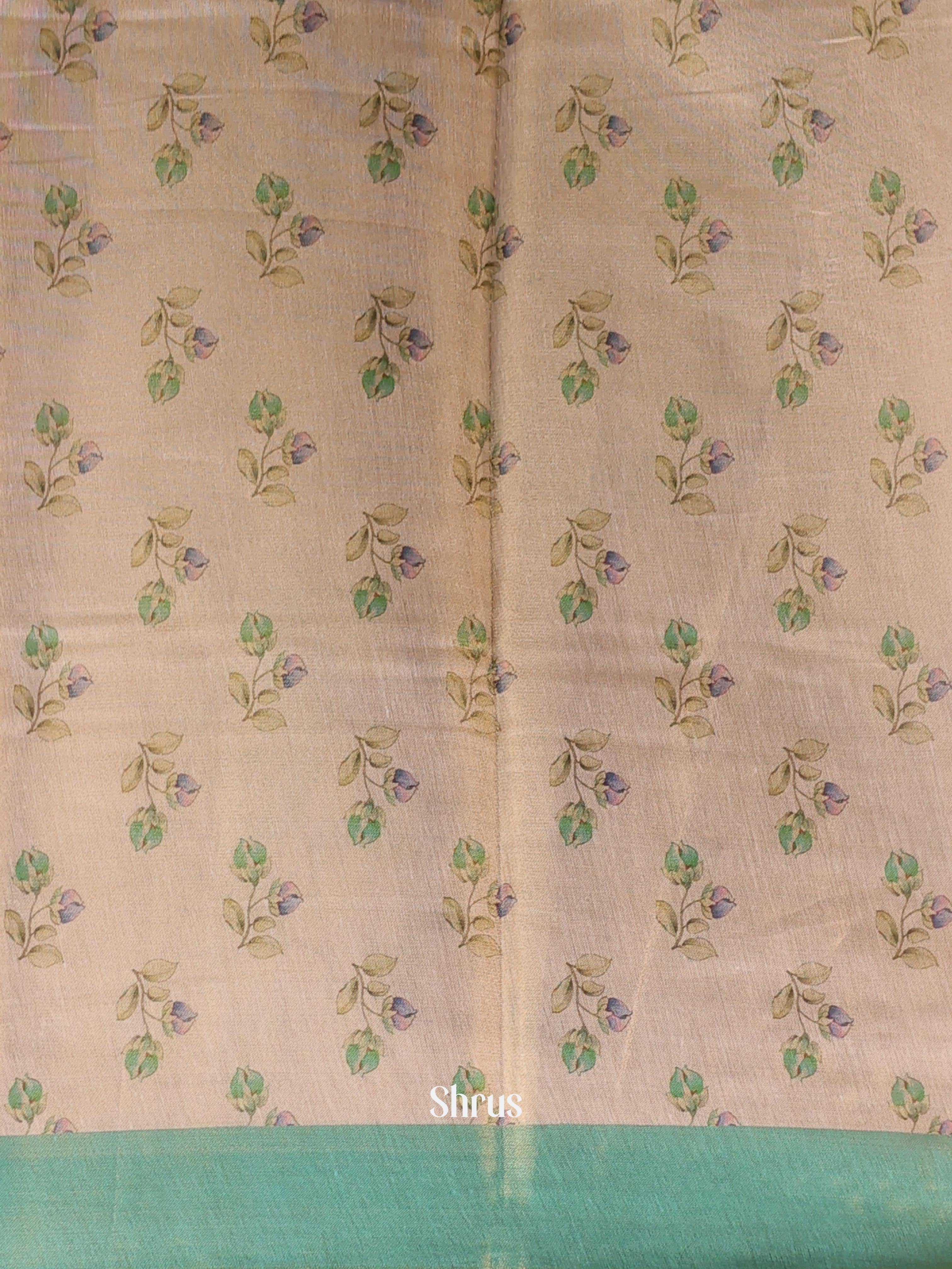 Gold & Green - Semi Jute Saree - Shop on Shrus.com