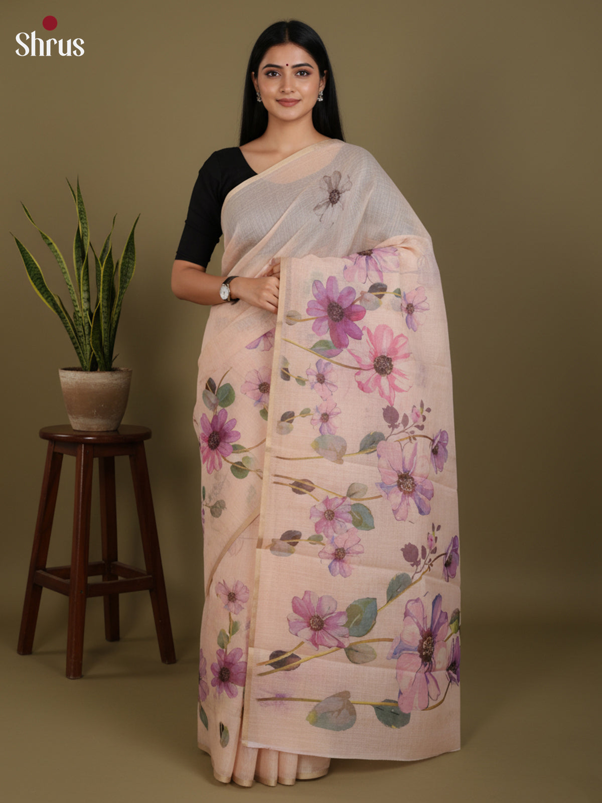 DJS27144 - Linen Cotton Saree