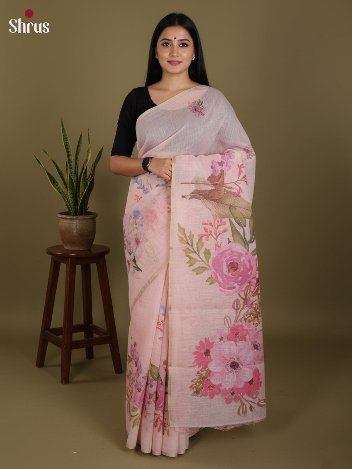 DJS27146 - Linen Cotton Saree