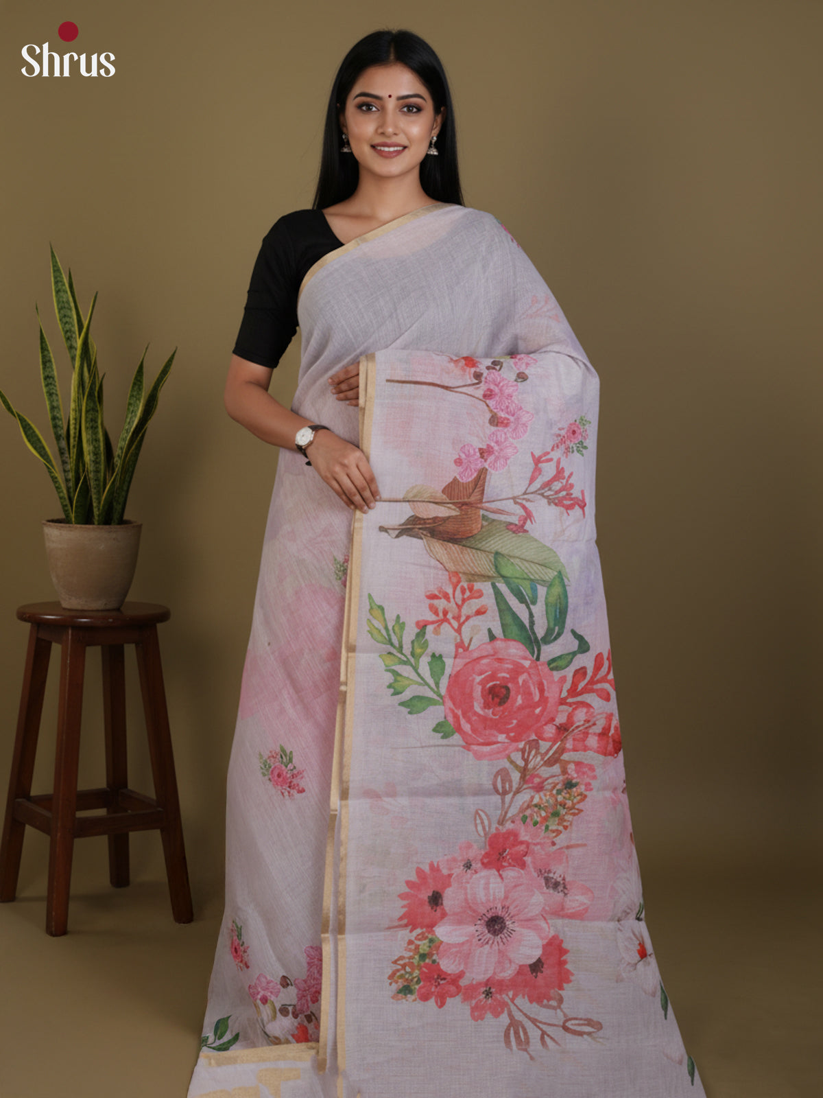 DJS27147 - Linen Cotton Saree