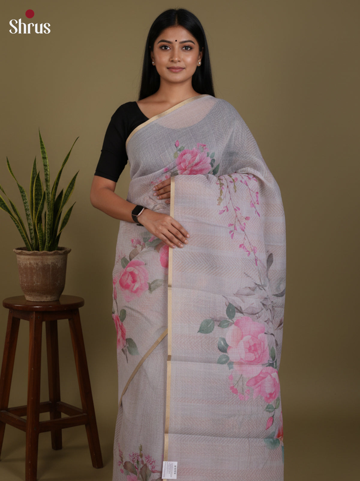 DJS27153 - Linen Cotton Saree