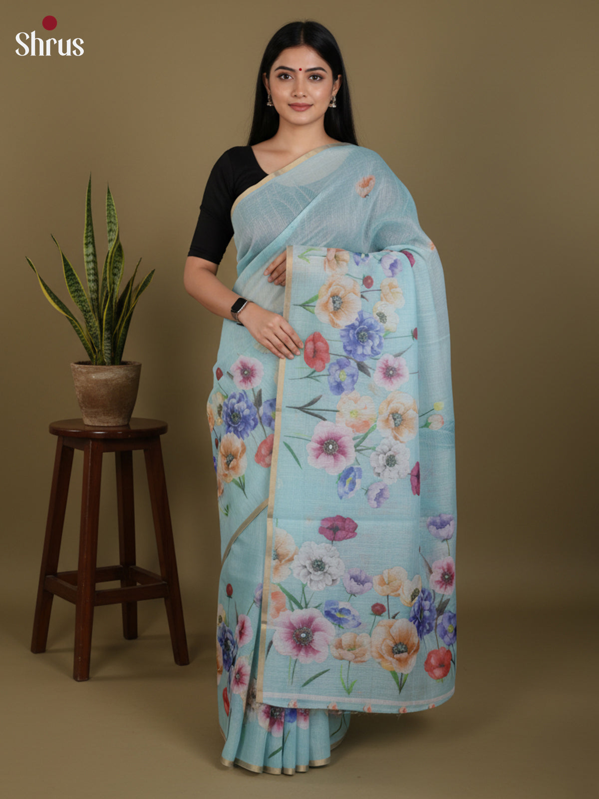 DJS27158 - Linen Cotton Saree