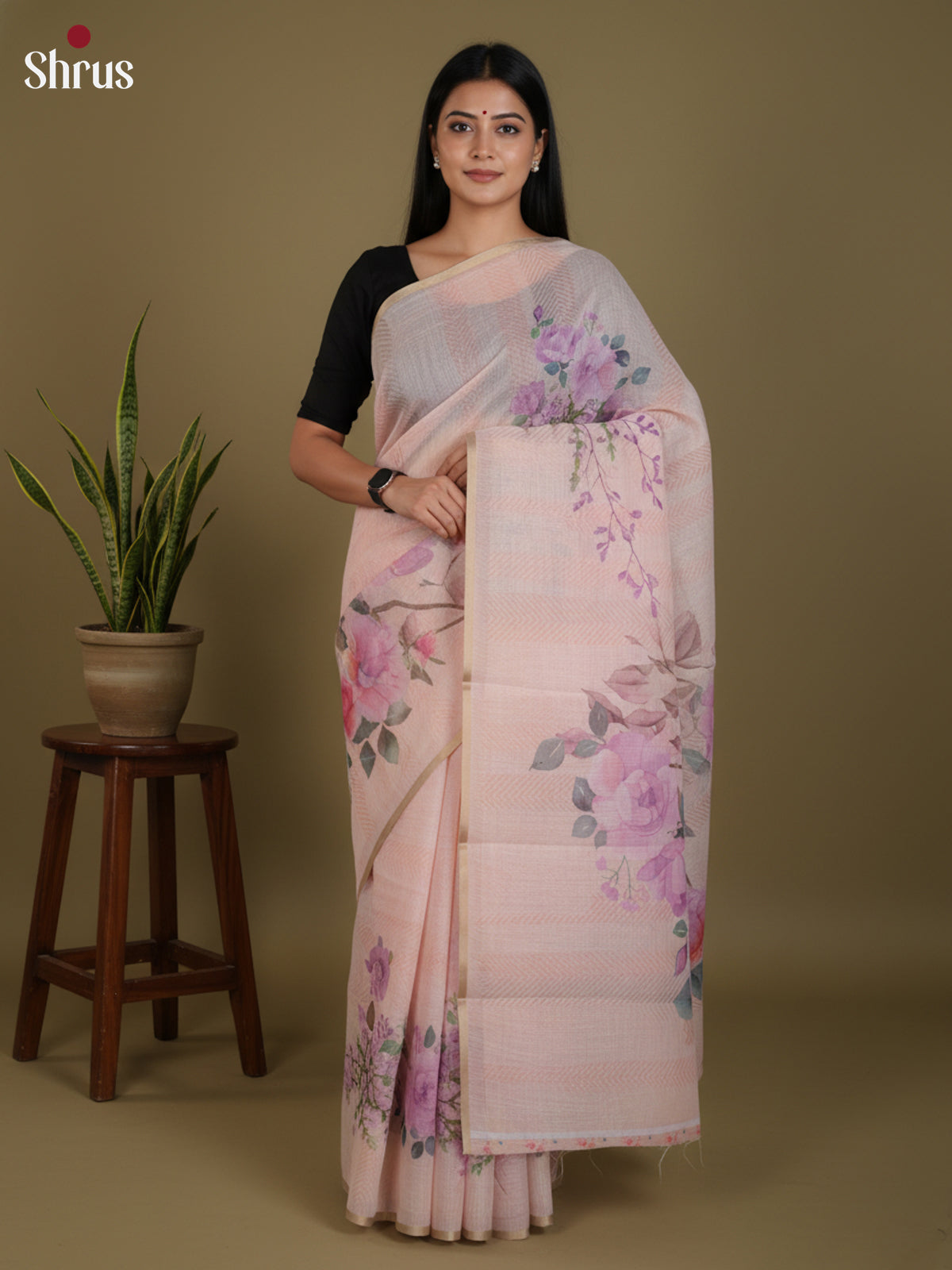 DJS27160 - Linen Cotton Saree