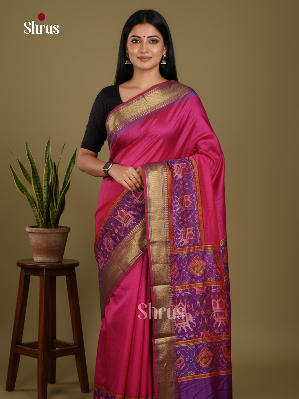 DKS26237 - Semi Patola Saree - Shop on Shrus.com