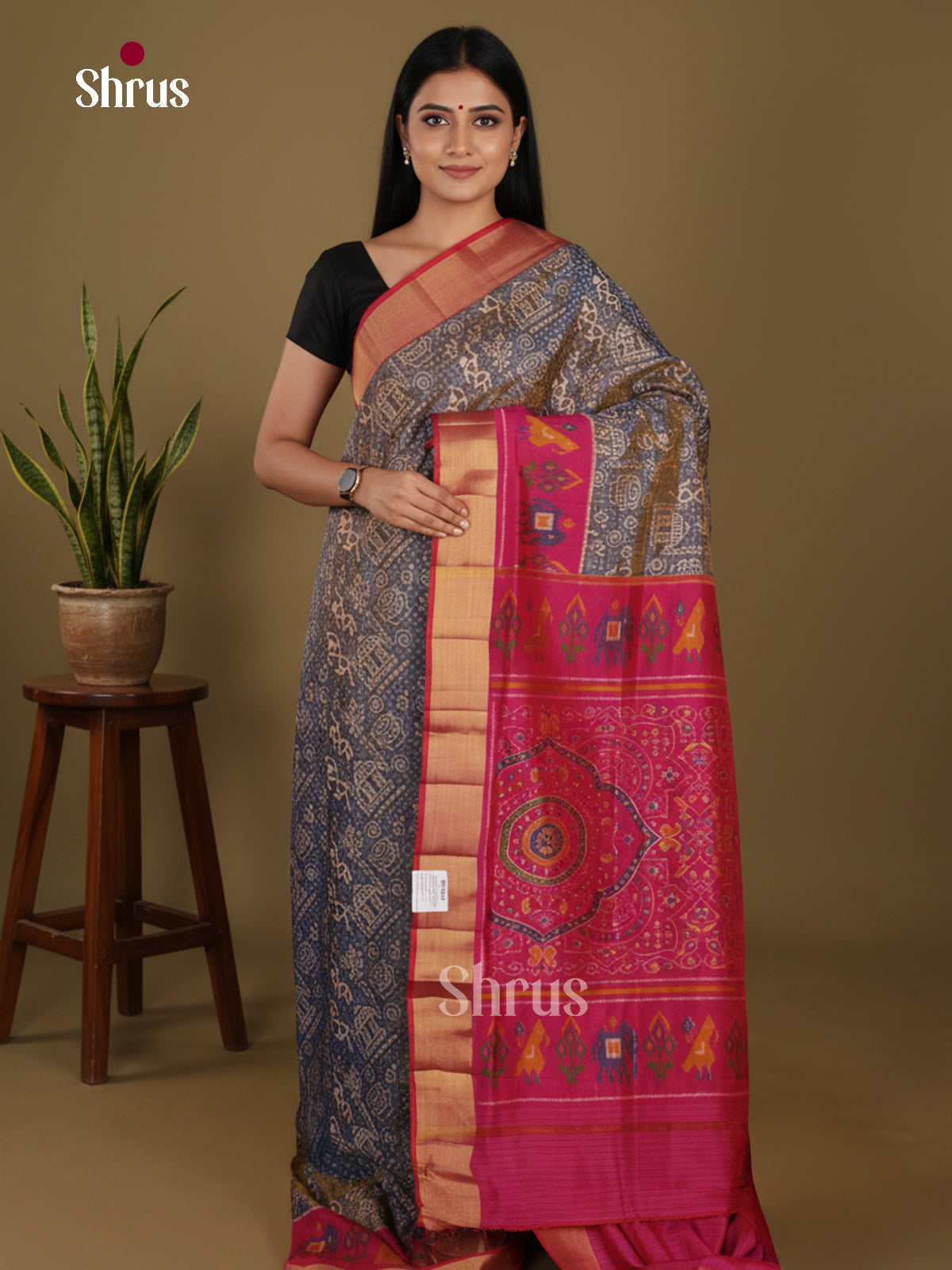 DLS01005 - Semi Patola Saree - Shop on Shrus.com