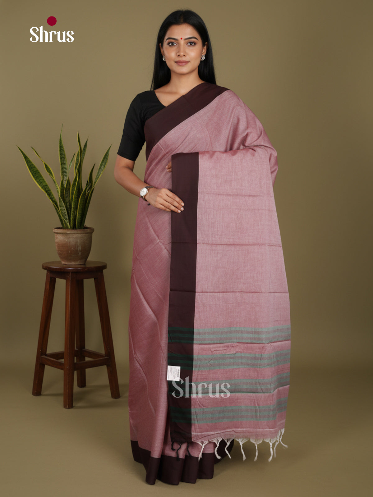 Mauve & Brown - Narayanpet Cotton Saree - Shop on Shrus.com