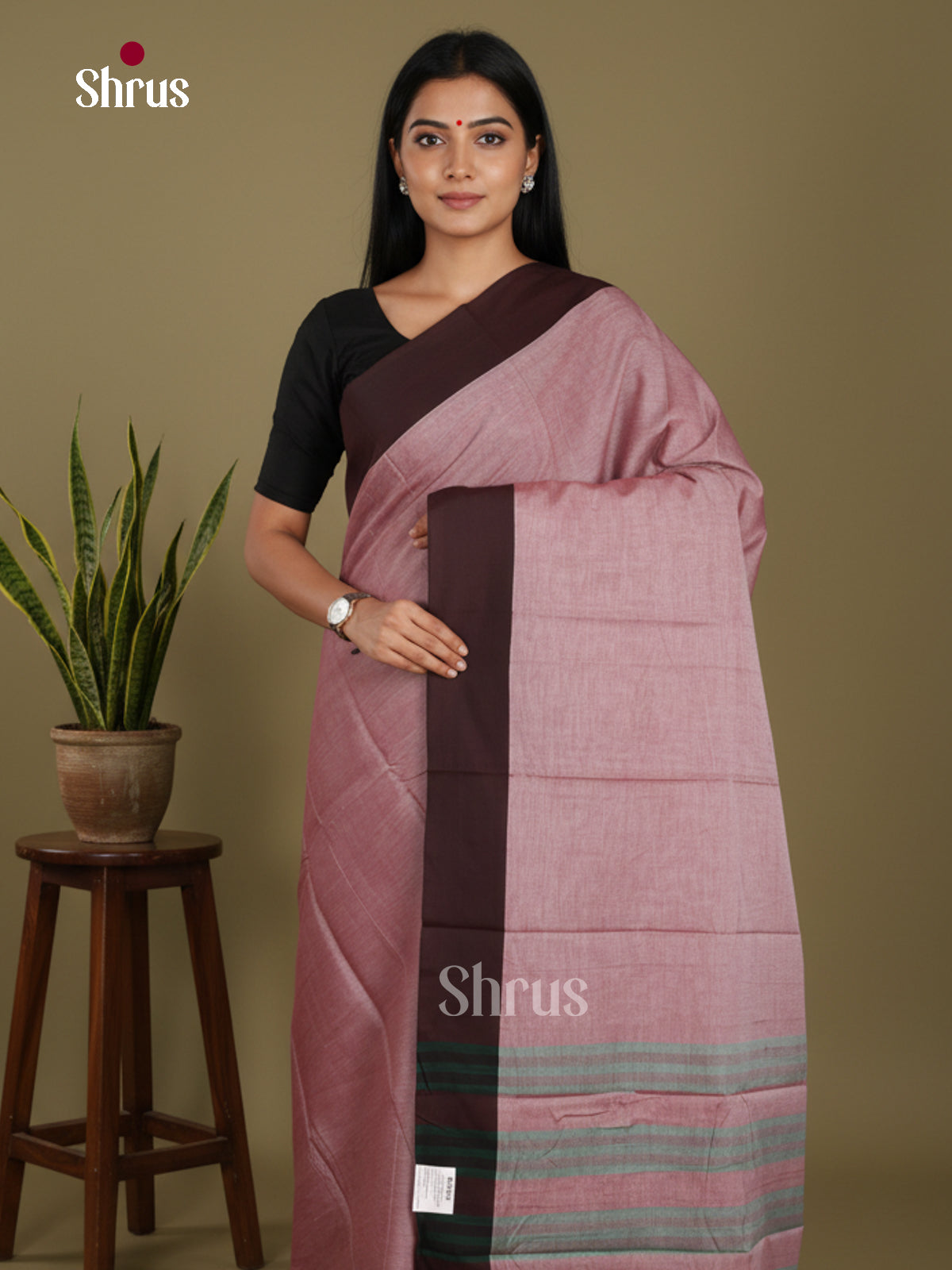 Mauve & Brown - Narayanpet Cotton Saree - Shop on Shrus.com