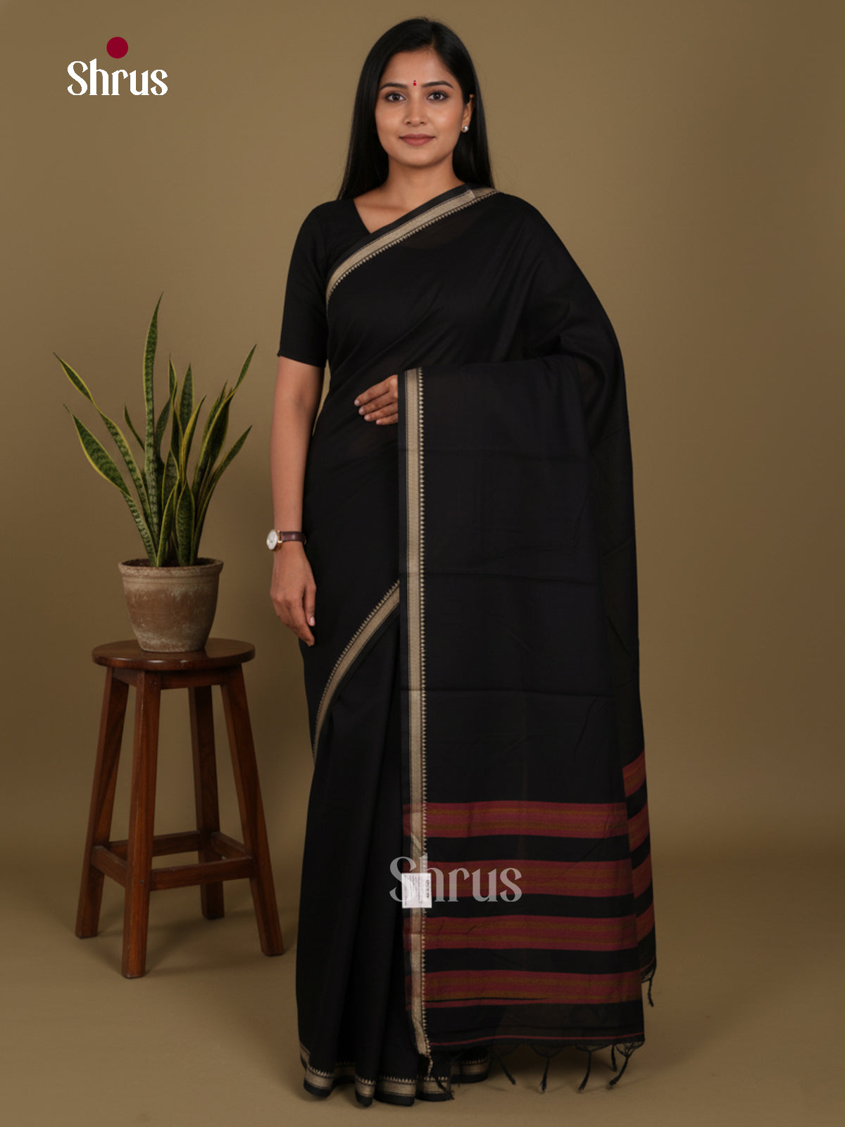 Black - Narayanpet Cotton Saree