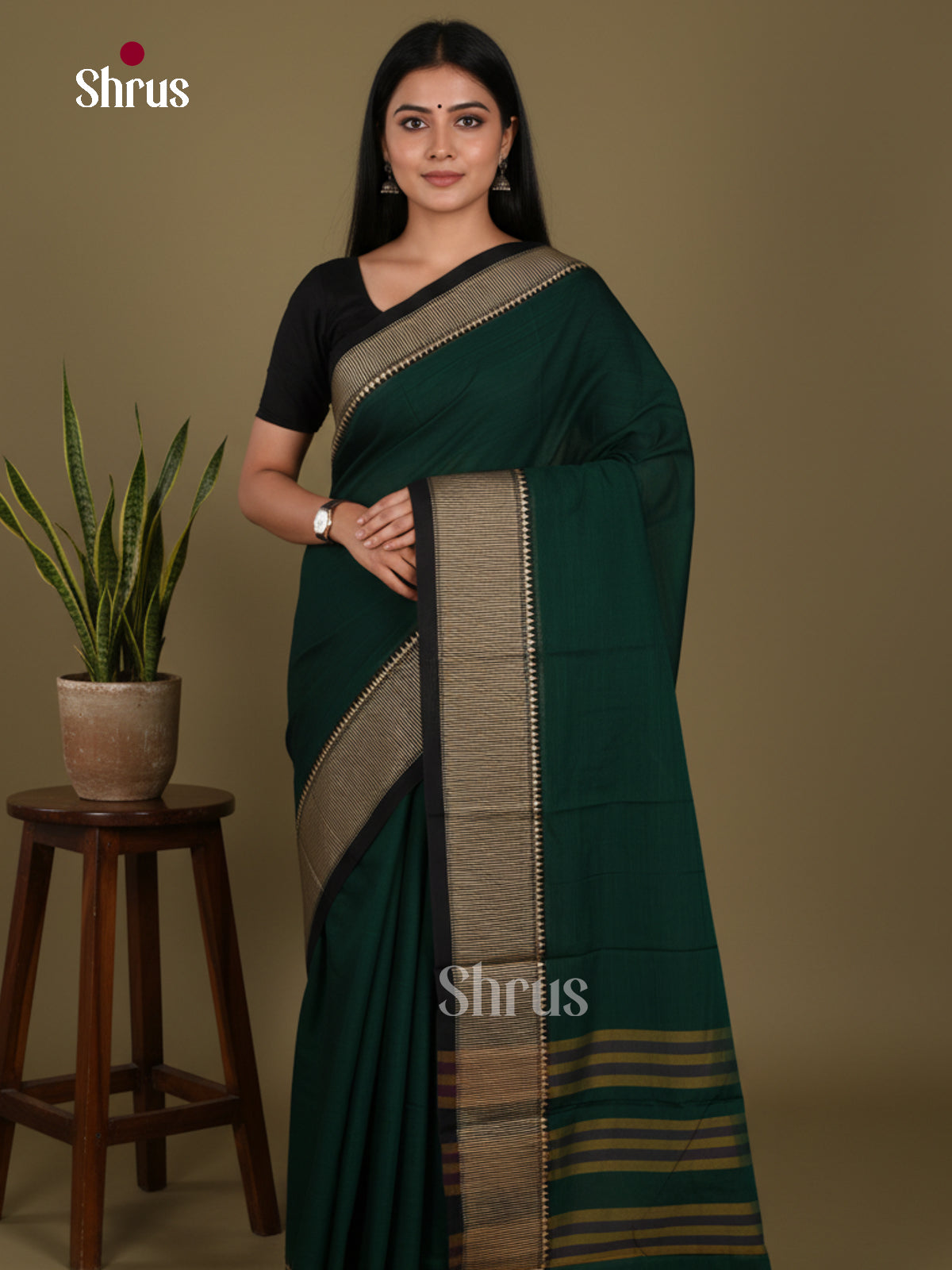 Green- Narayanpet Cotton Saree - Shop on Shrus.com
