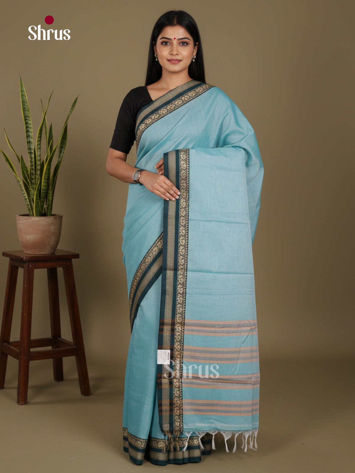 Light Blue - Narayanpet Cotton Saree