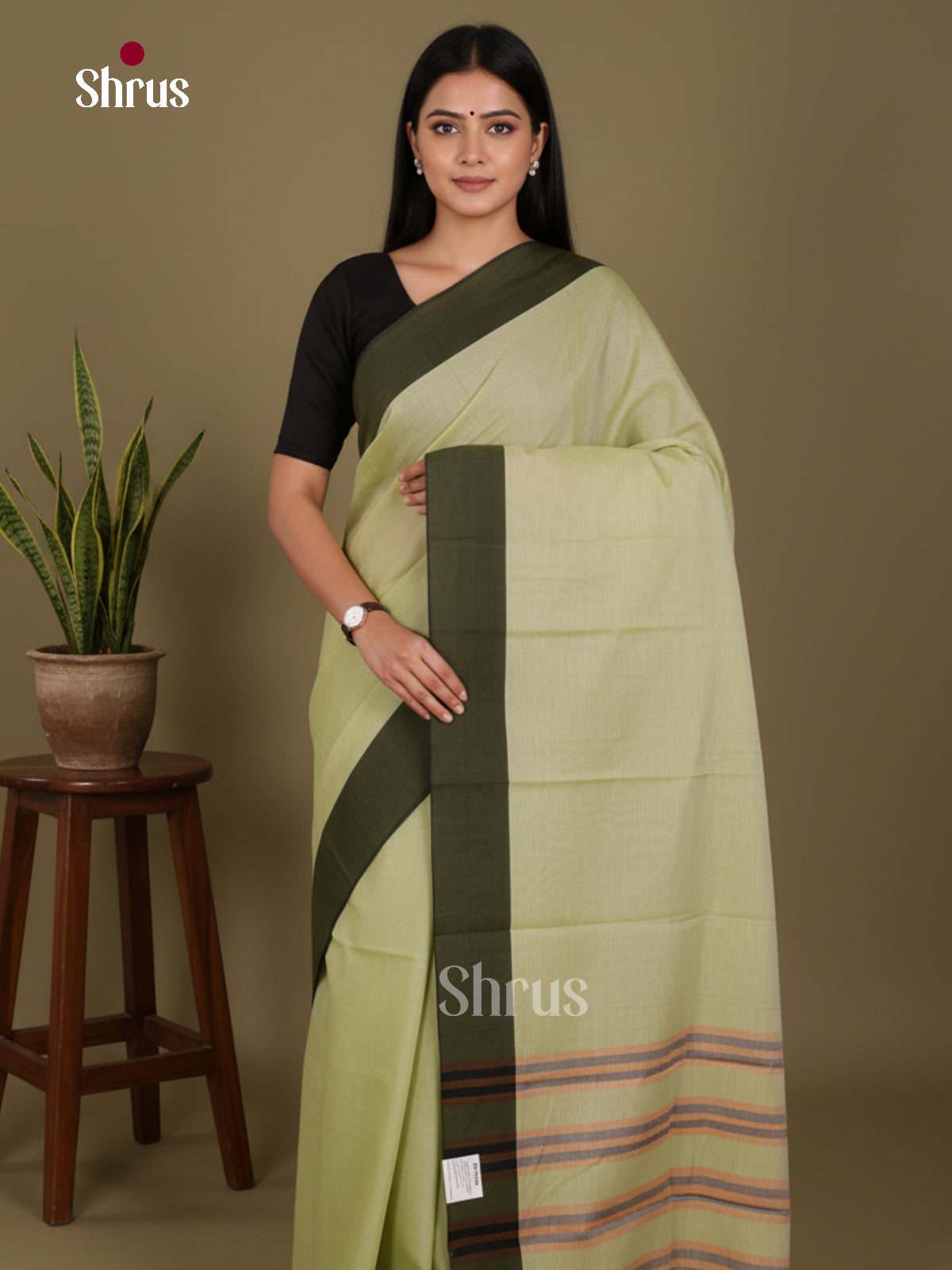 Pastel Green & Green - Narayanpet Cotton Saree