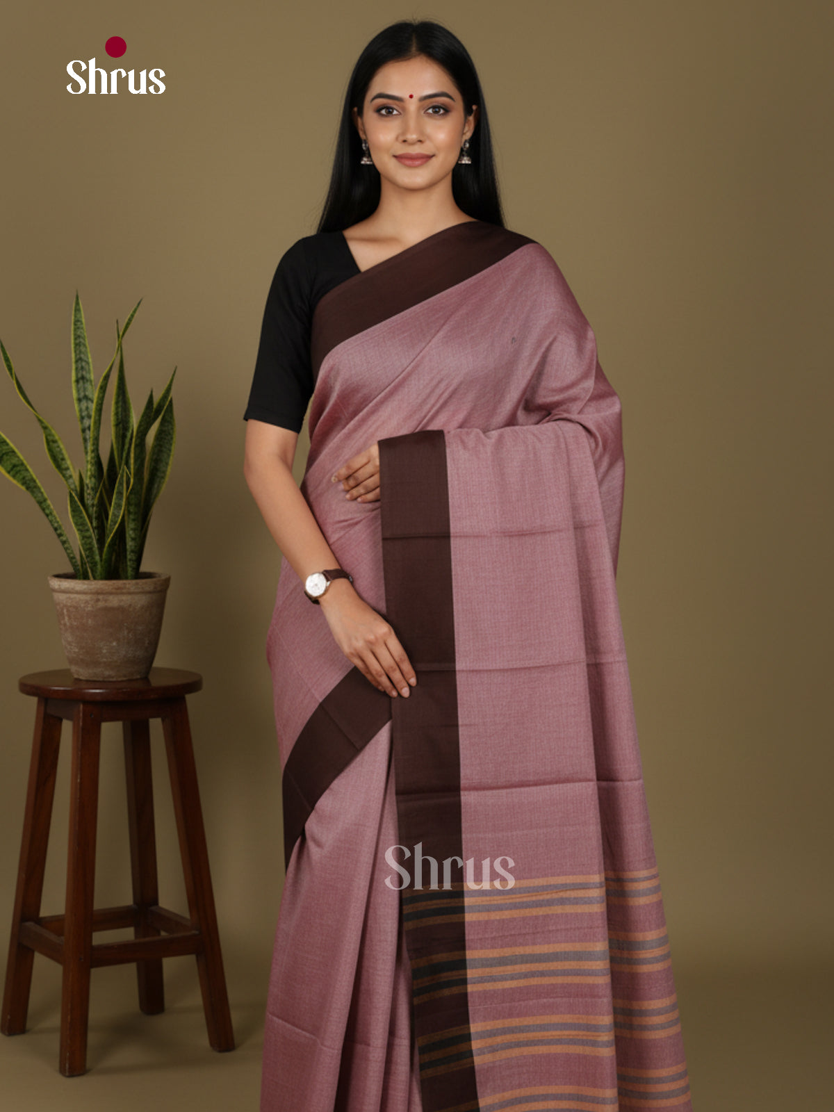 mauve & Brown - Narayanpet Cotton Saree