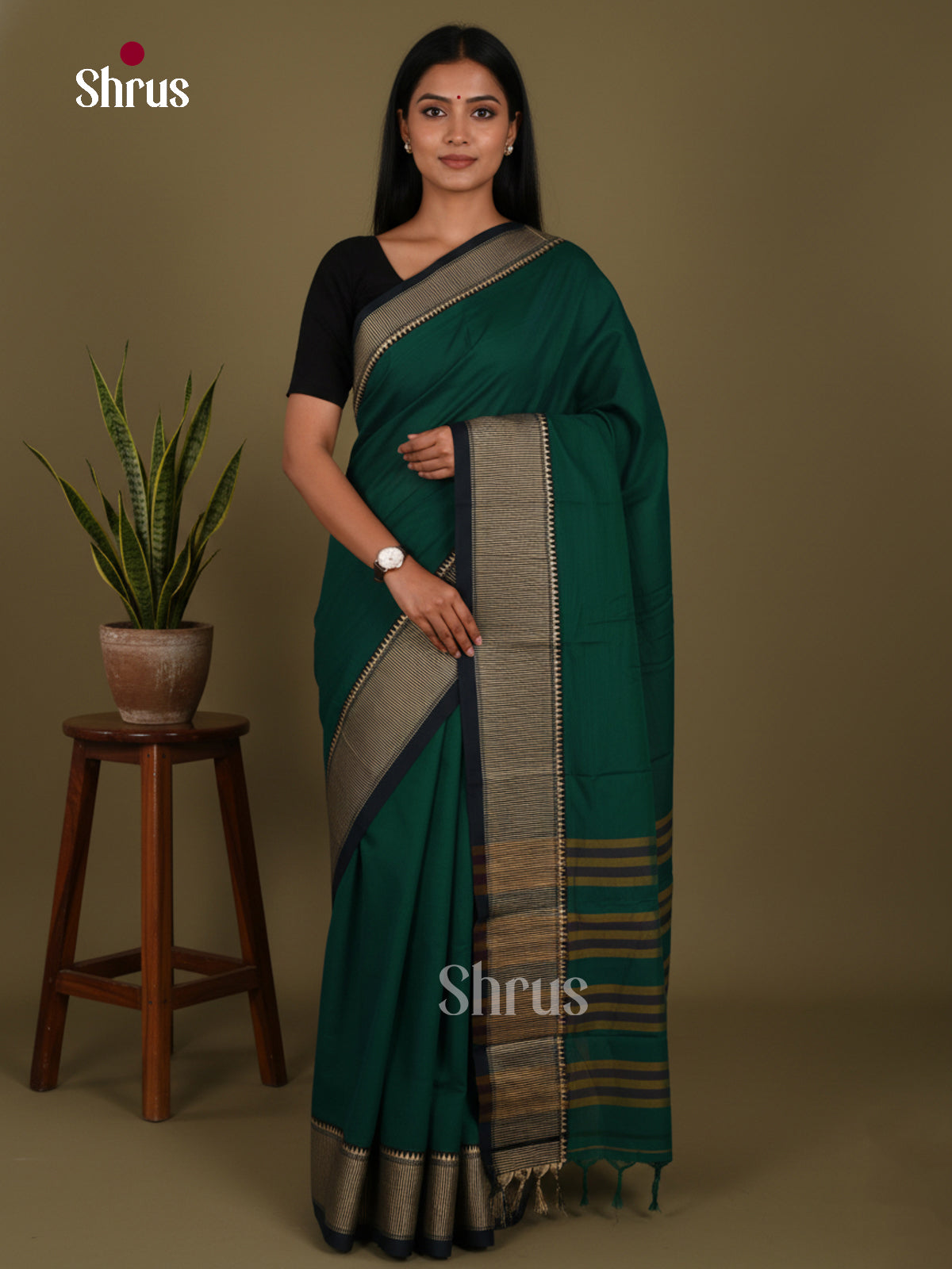 Green & Blue - Narayanpet Cotton Saree