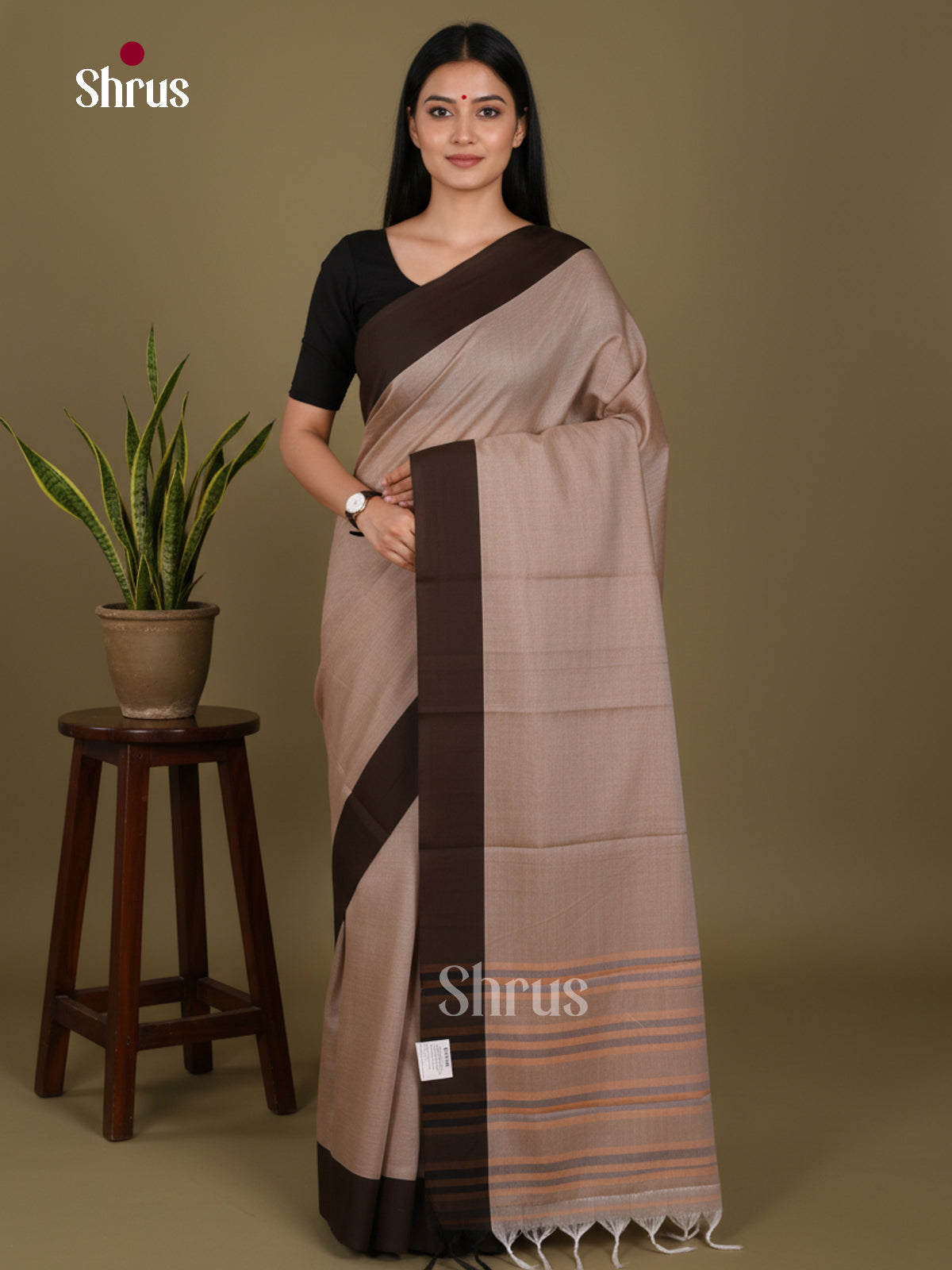 Grey & Brown - Narayanpet Cotton Saree