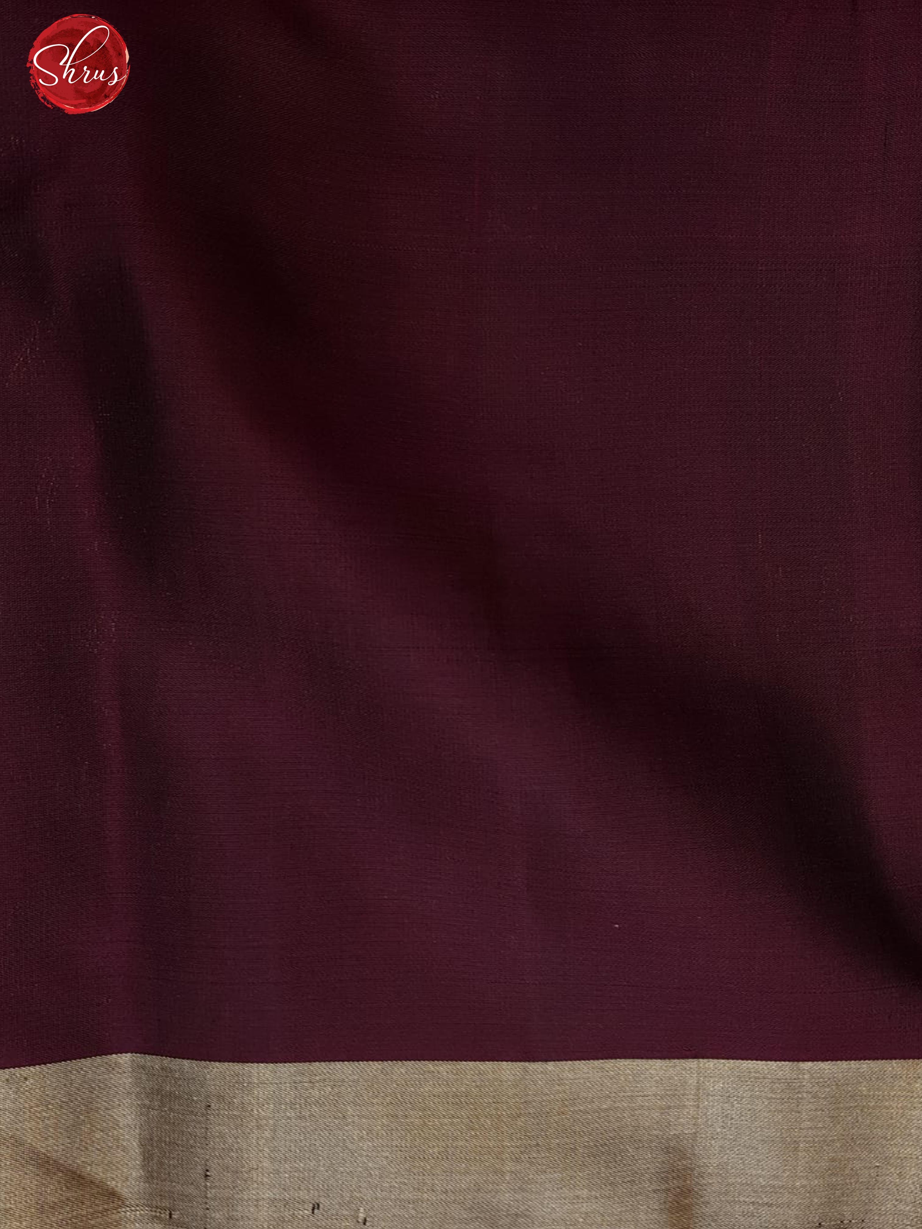 Blue & Maroon - Soft Silk with zari buttas on the buttas on the body & contrast zari border-5