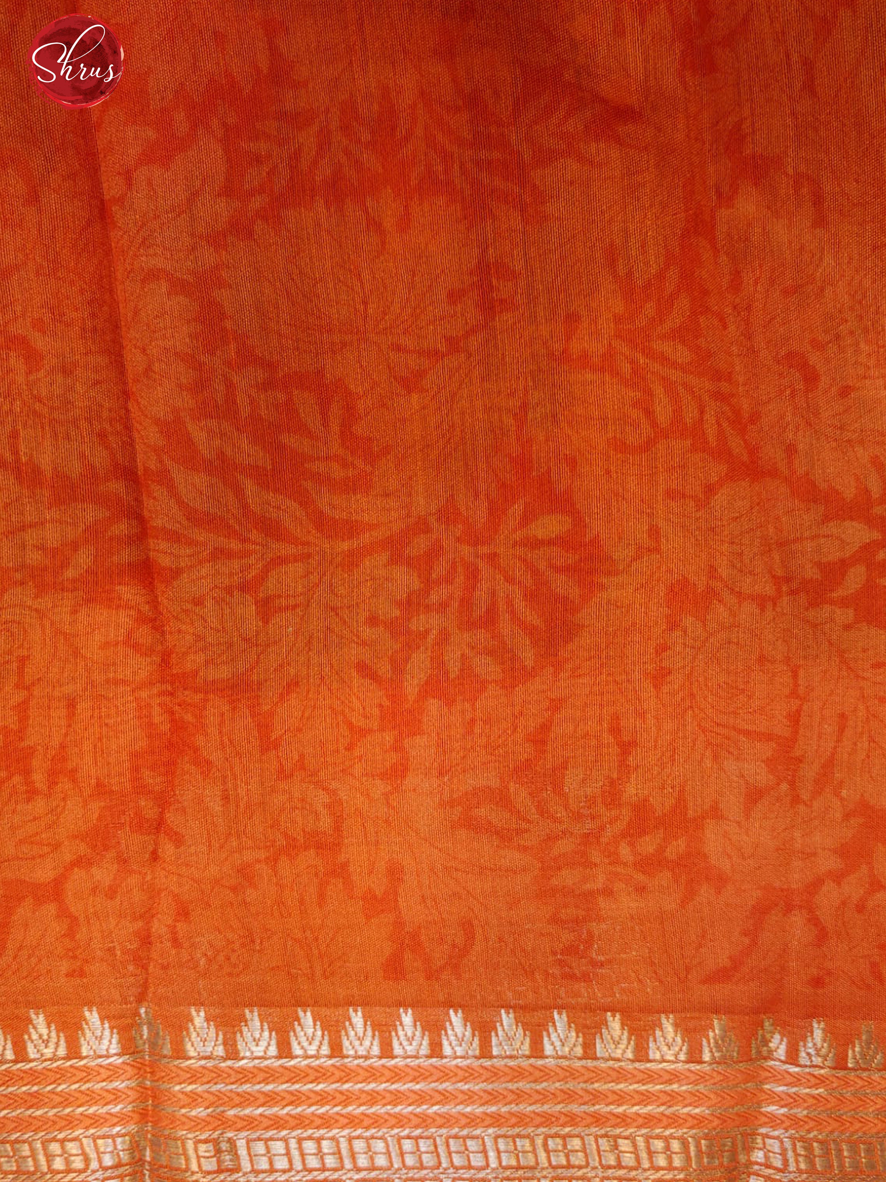 Maroon & Yellow - Tussar with floral print on the body & Zari Border-2