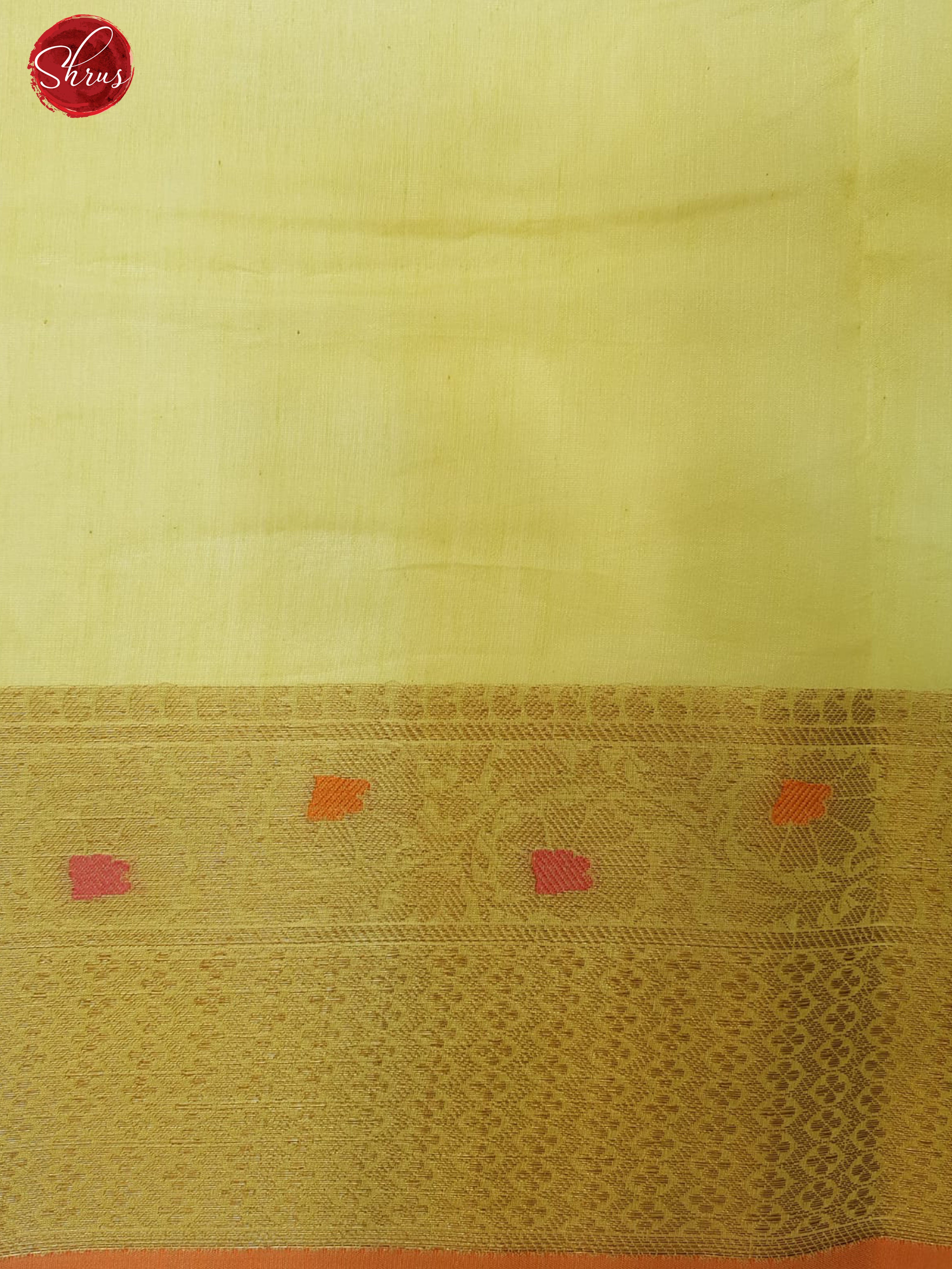Light Yellow(Single Tone)- Banarasi Silk Cotton with zari , thread woven brocade on the body & Zari Border - Shop on ShrusEternity.com