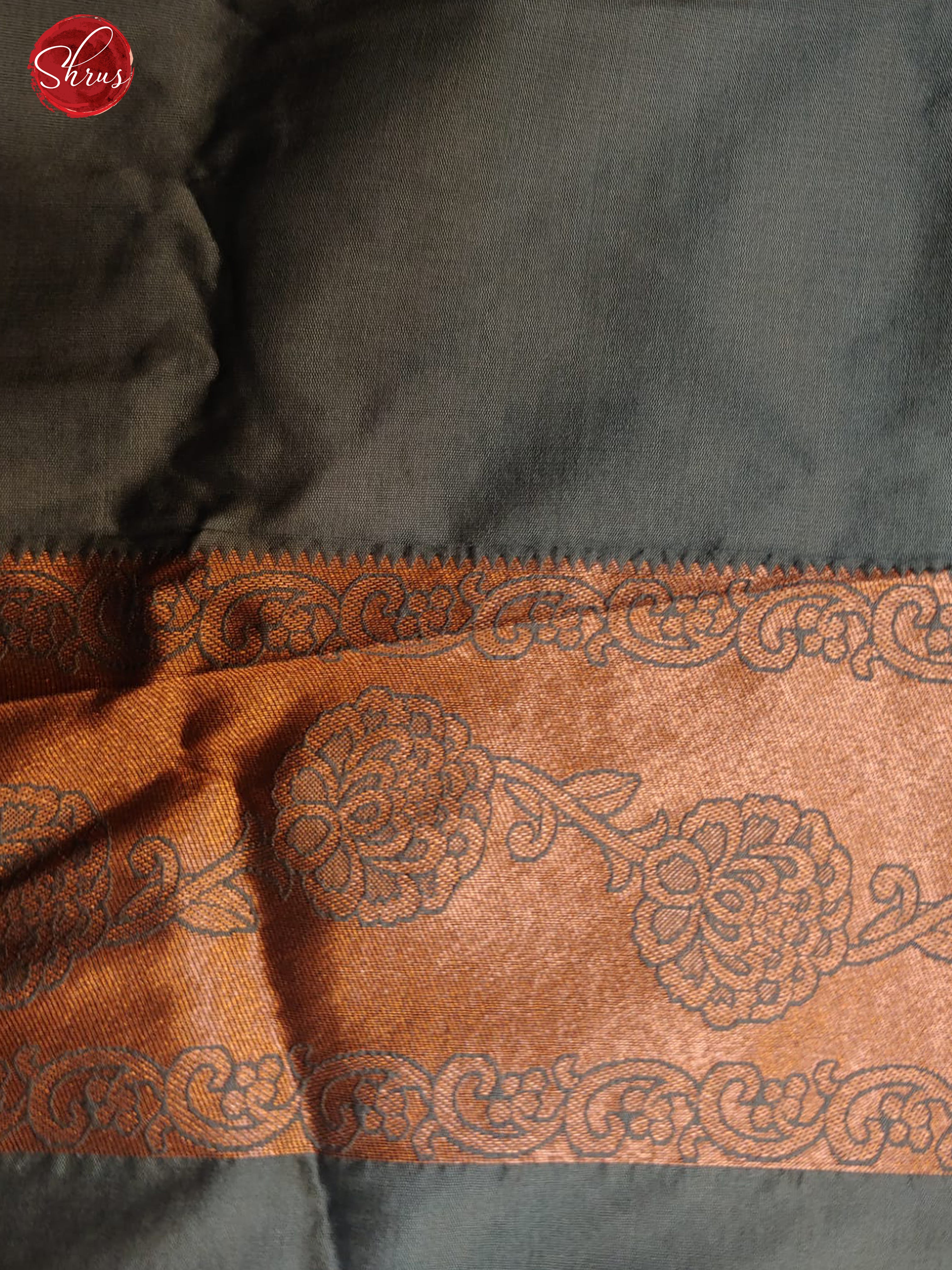 Grey(Single Tone)- Semi Khantan with zari buttas on the body& Zari Border - Shop on ShrusEternity.com